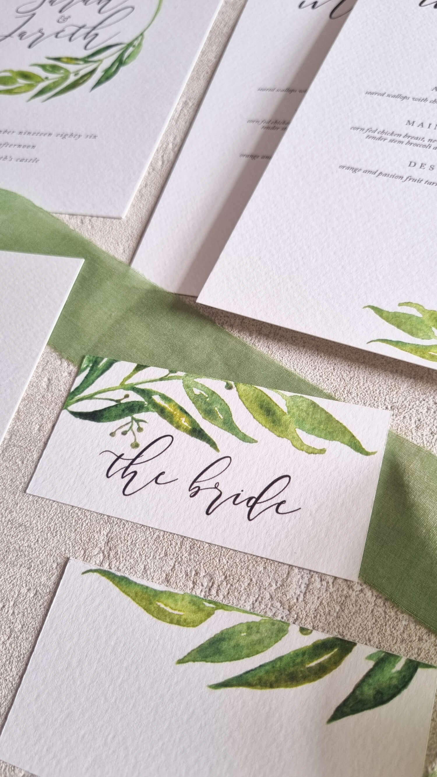 Olive Branch Place Card