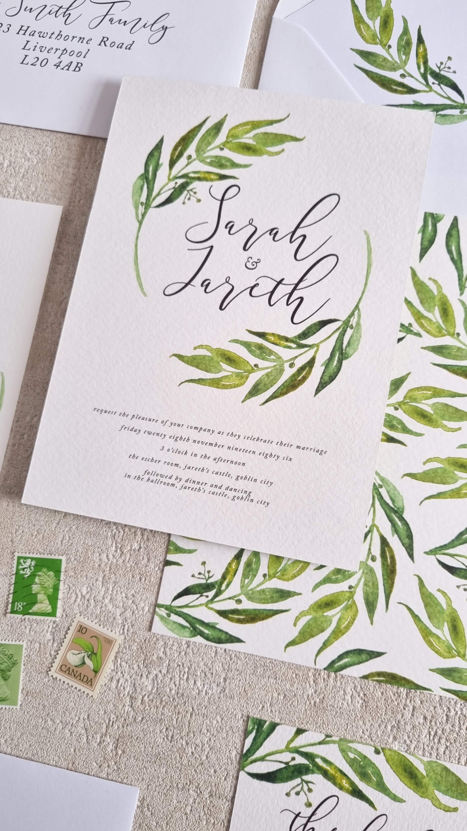 Olive Branch Wedding Invitation