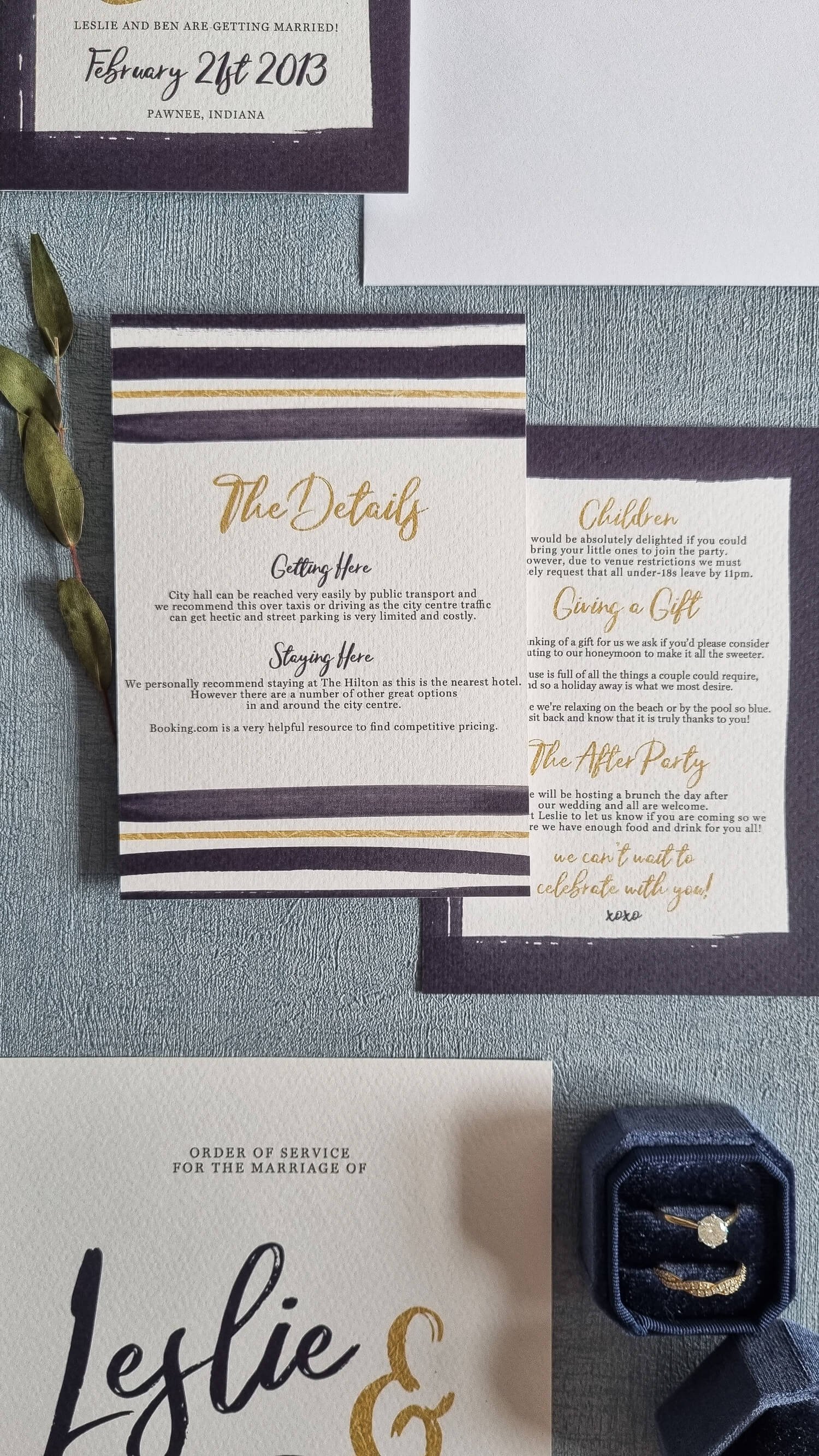 Navy and Gold Details Card