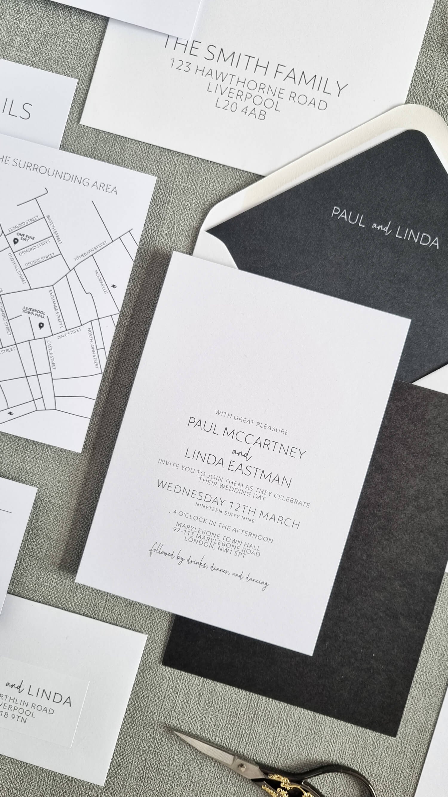 Minimal Monochrome Wedding Invitations