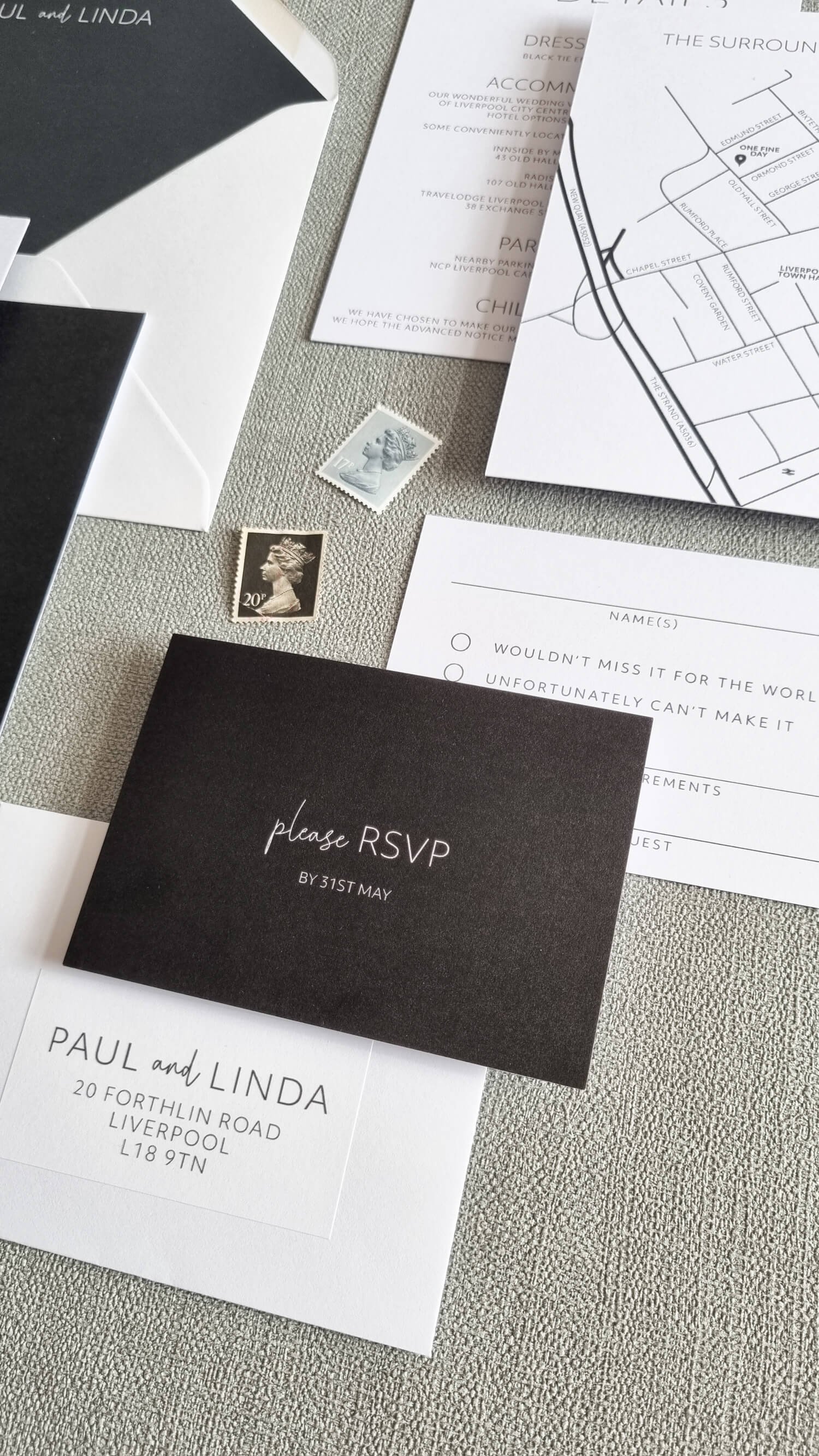 Minimal Monochrome RSVP Card