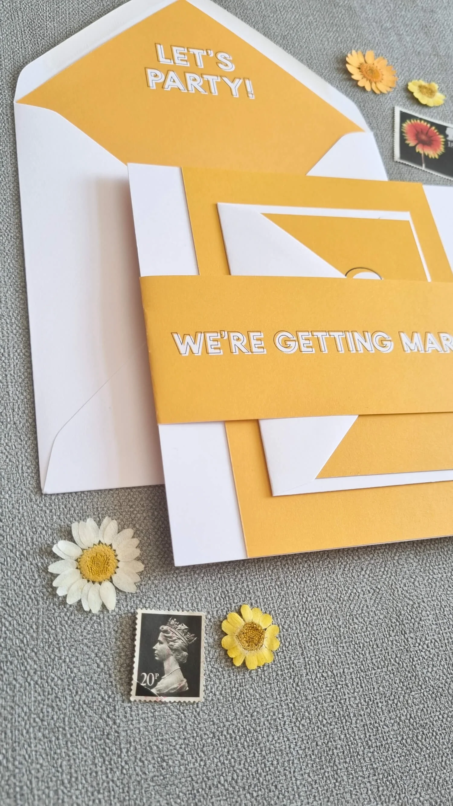 Colour Block Wedding Invitations — Hawthorne and Ivory
