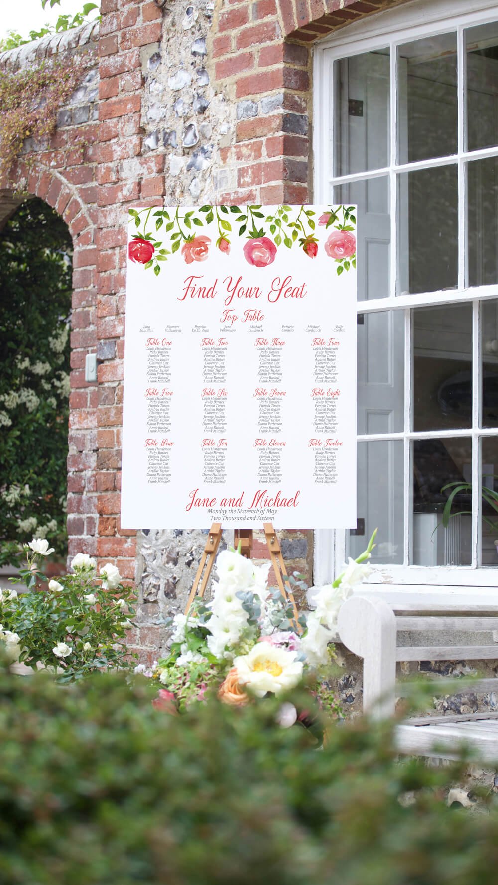 Rose Garden Table Plan