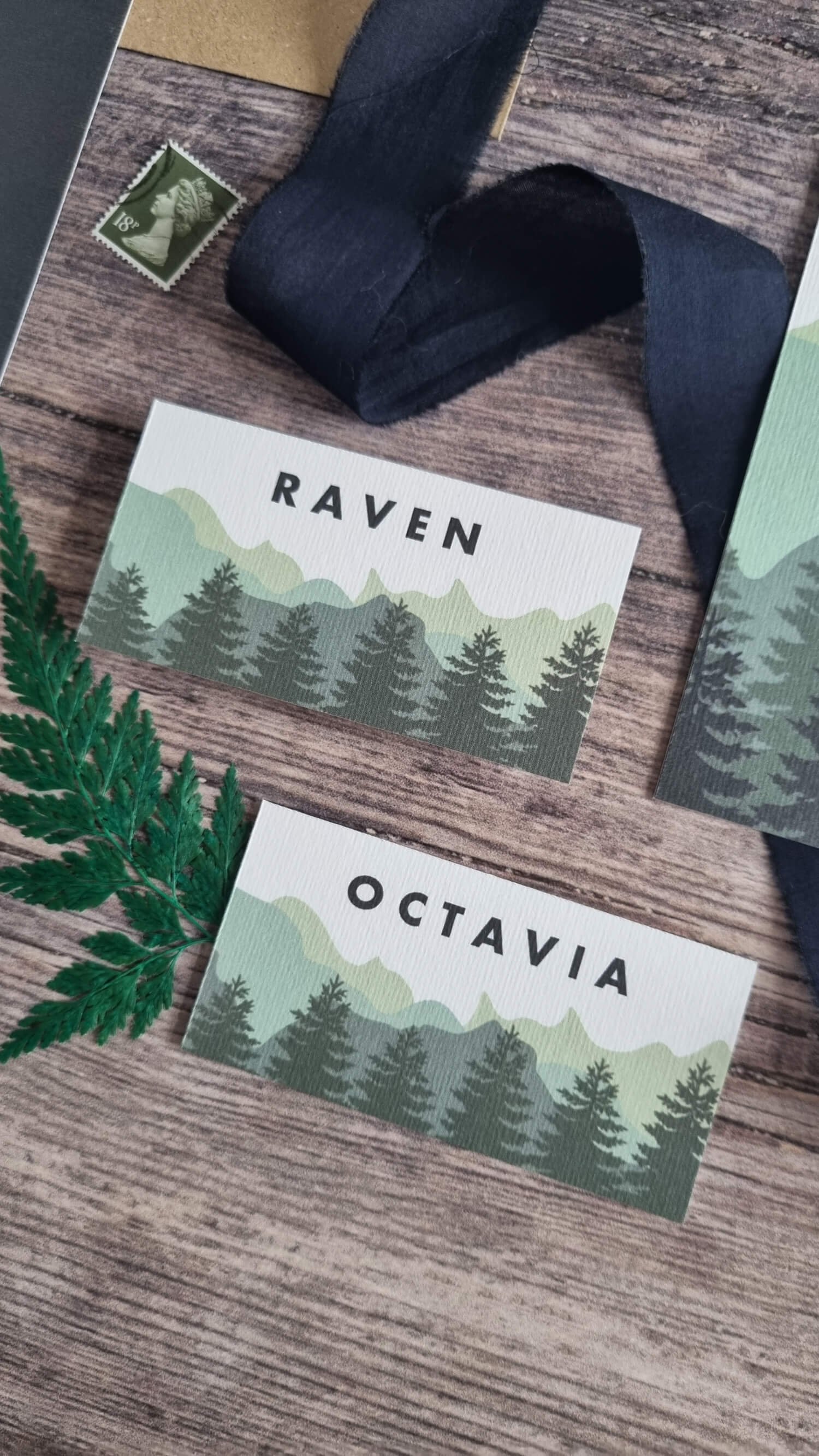 Mountain Pines Table Number - rustic destination outdoor wedding place card - Hawthorne and Ivory