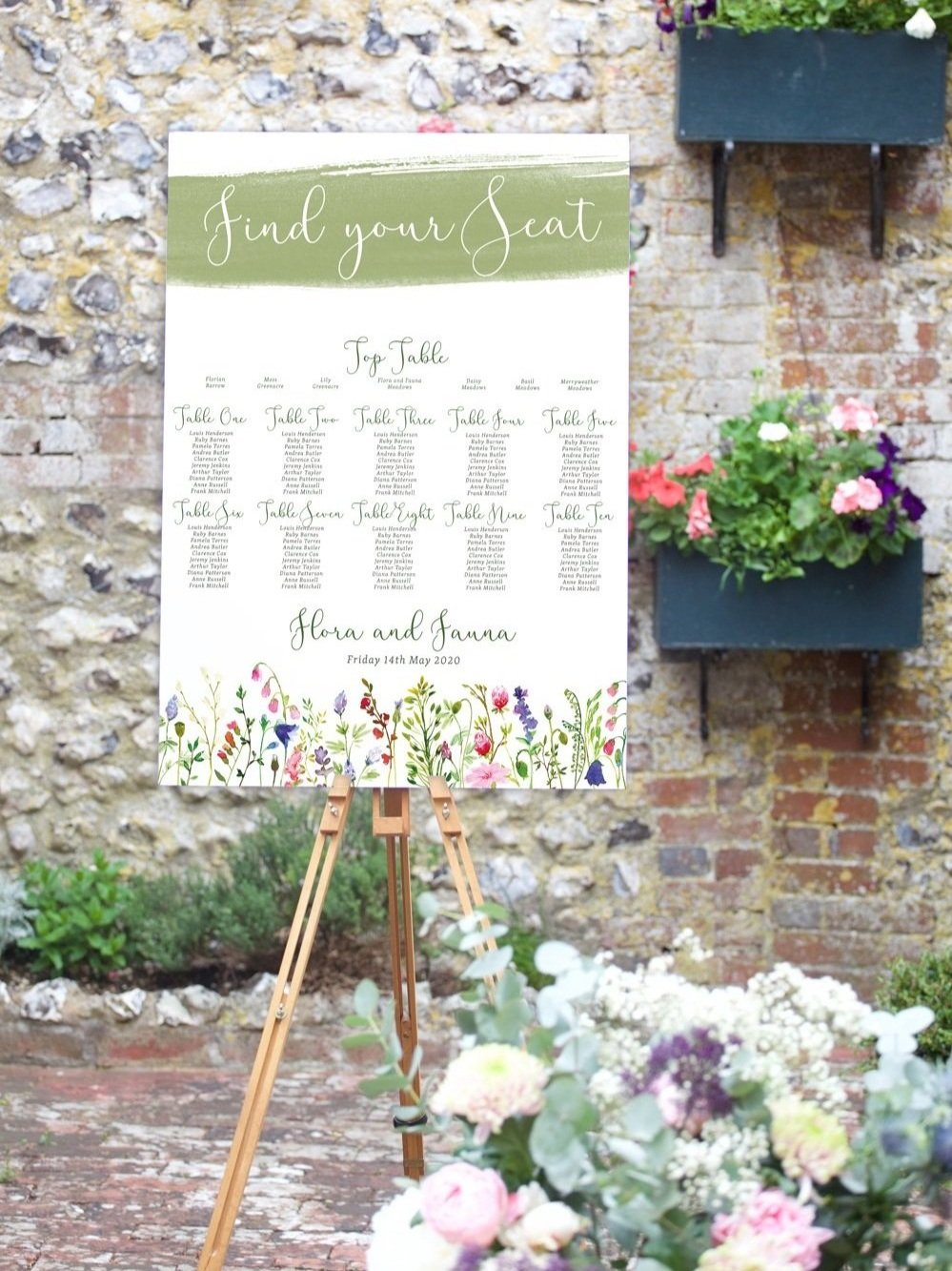 Wildflower Meadow Floral Table Plan Seating Chart