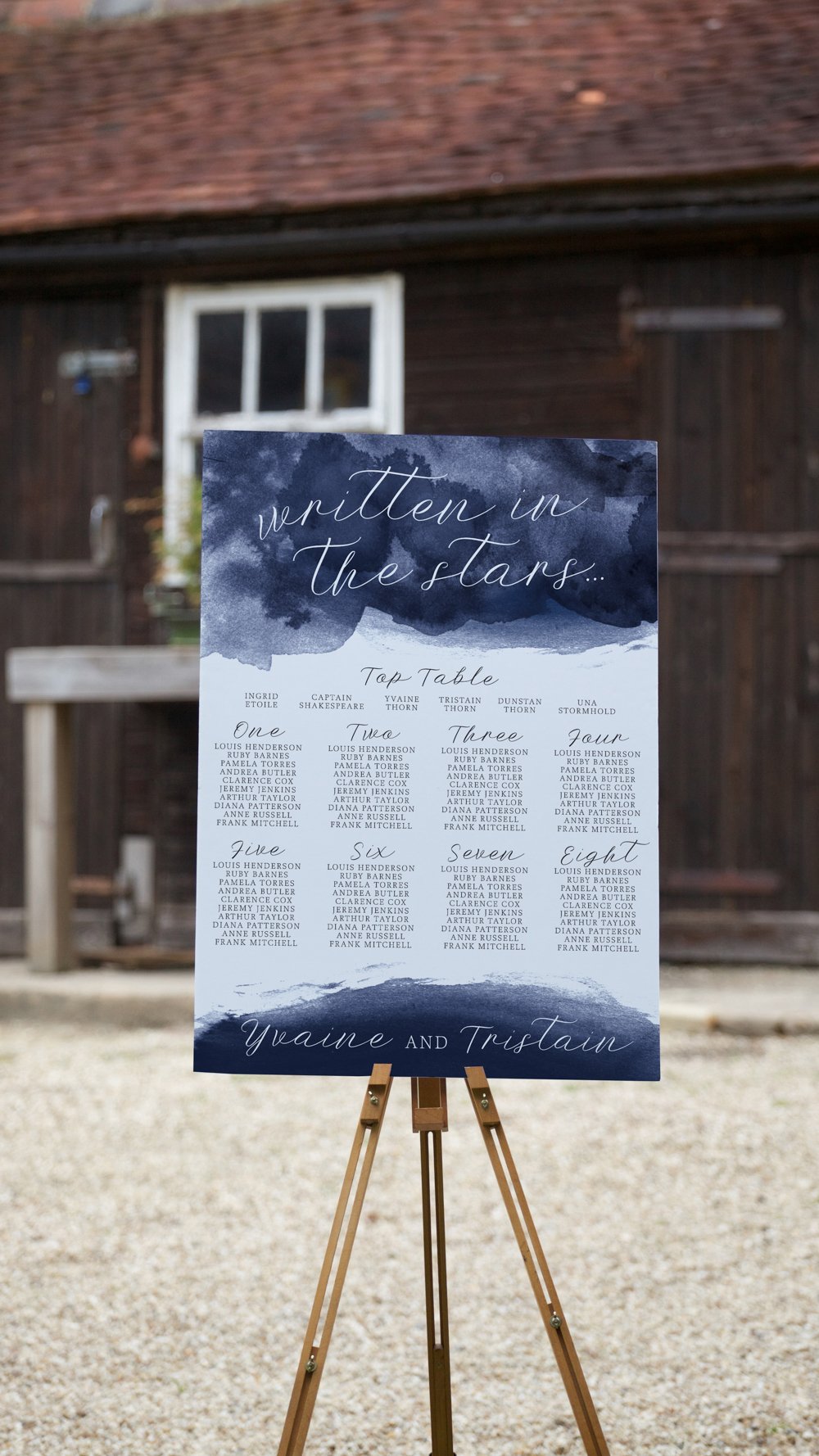 Starry Night celestial constellation space wedding table plan seating chart