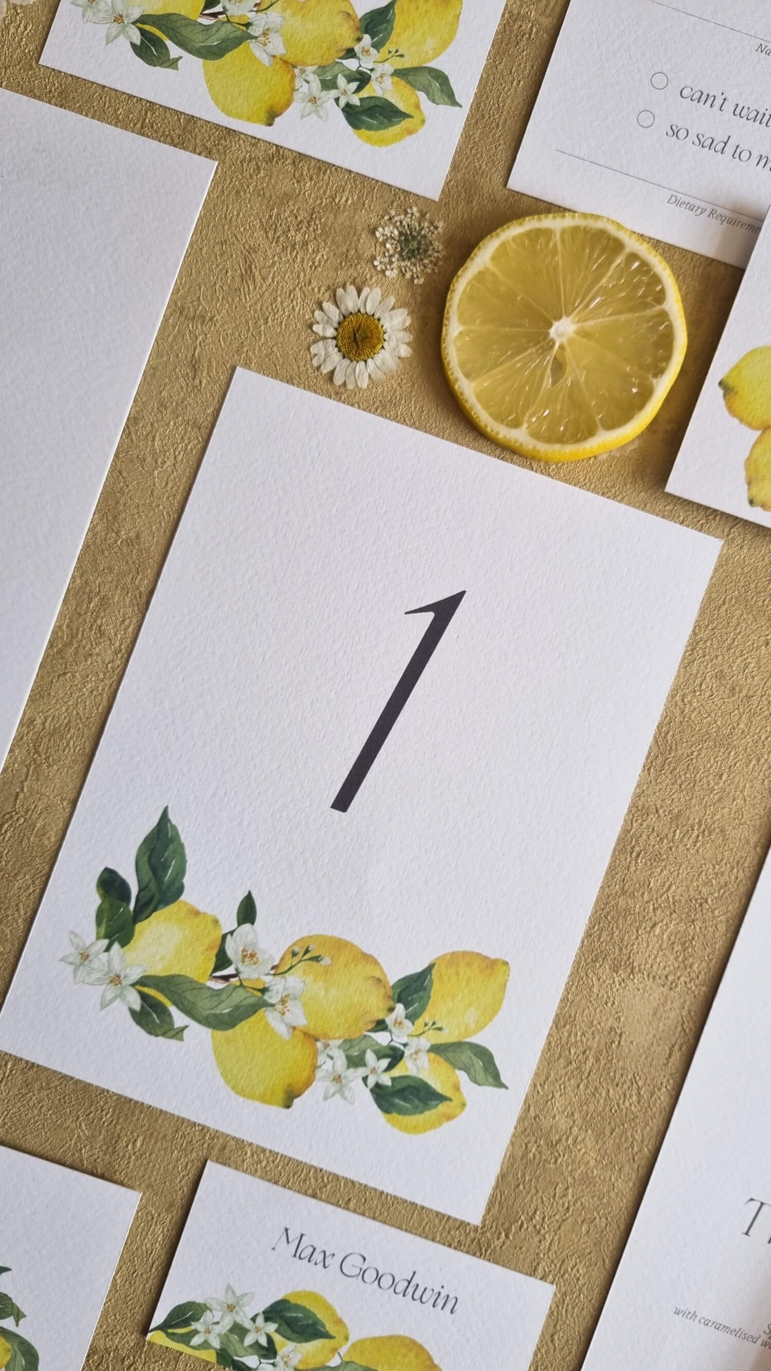 Lemon Grove Table Number
