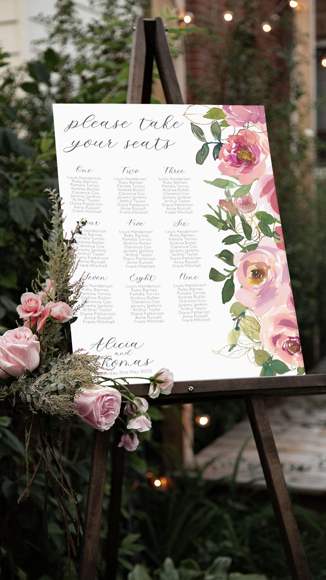 Pretty in Pink Table Plan