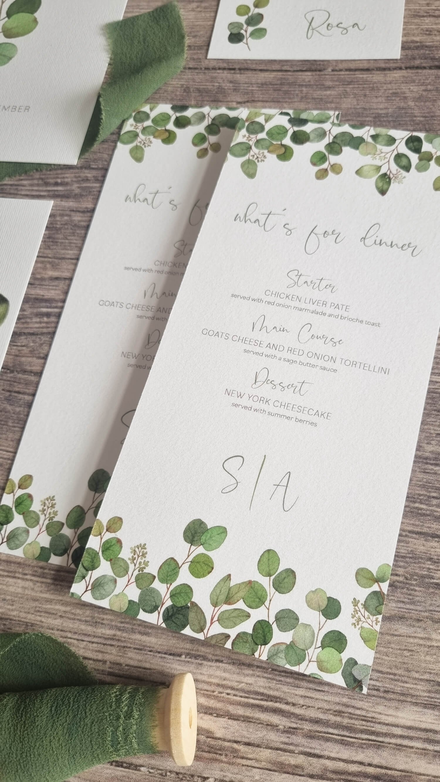 Fresh Eucalyptus Menu Cards