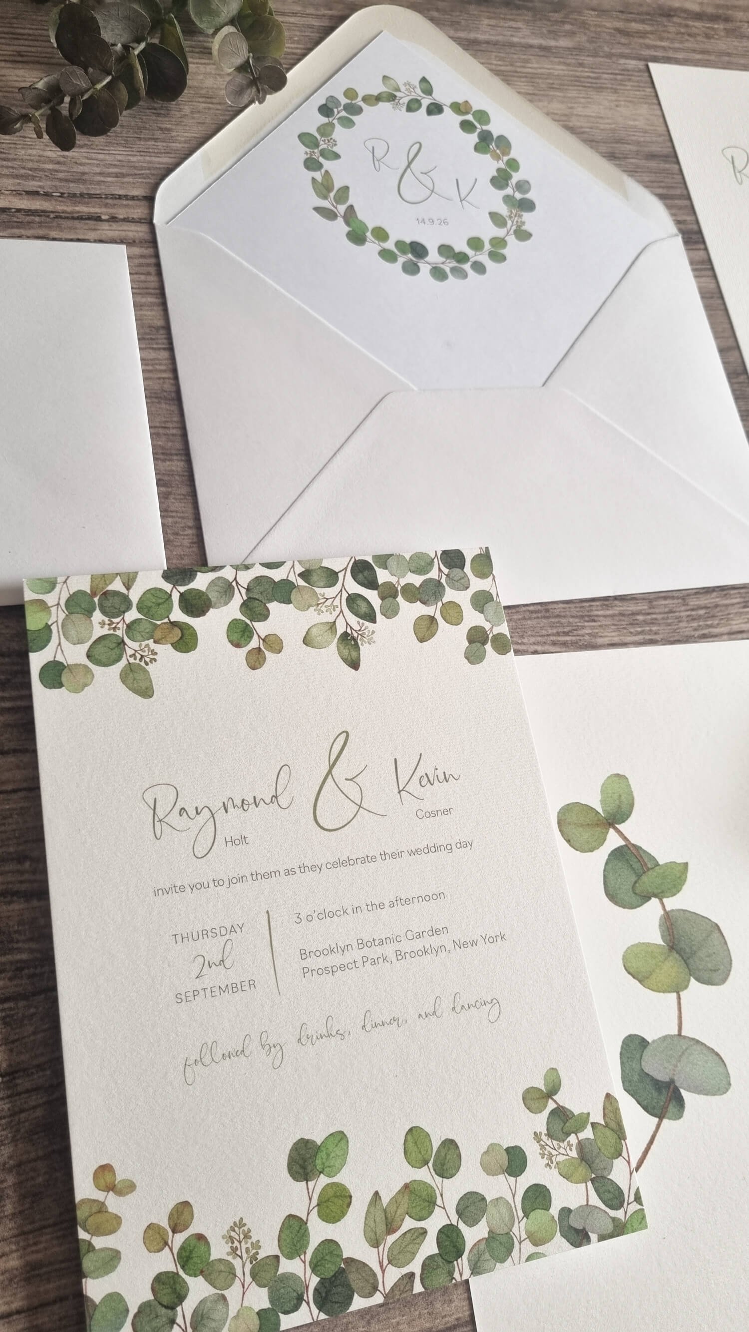 Fresh Eucalyptus Wedding Invitations
