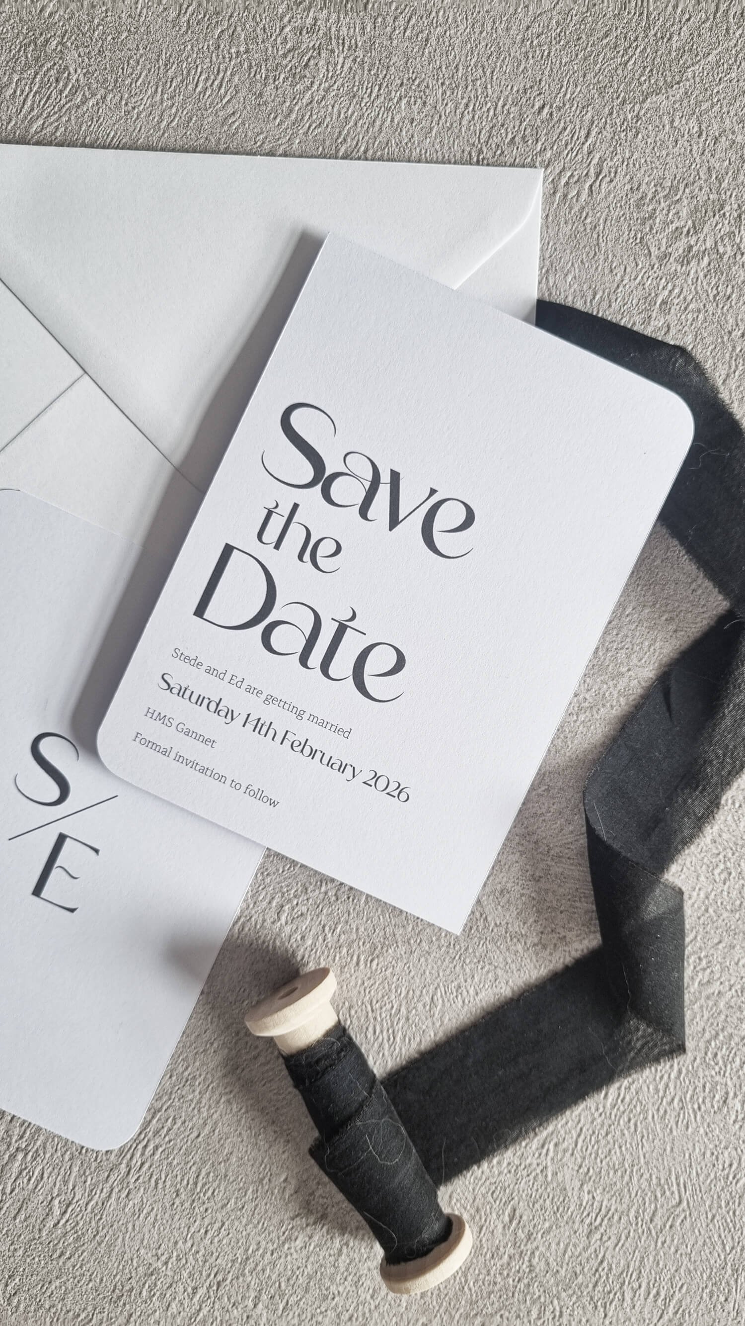 sophisticated curves save the dates