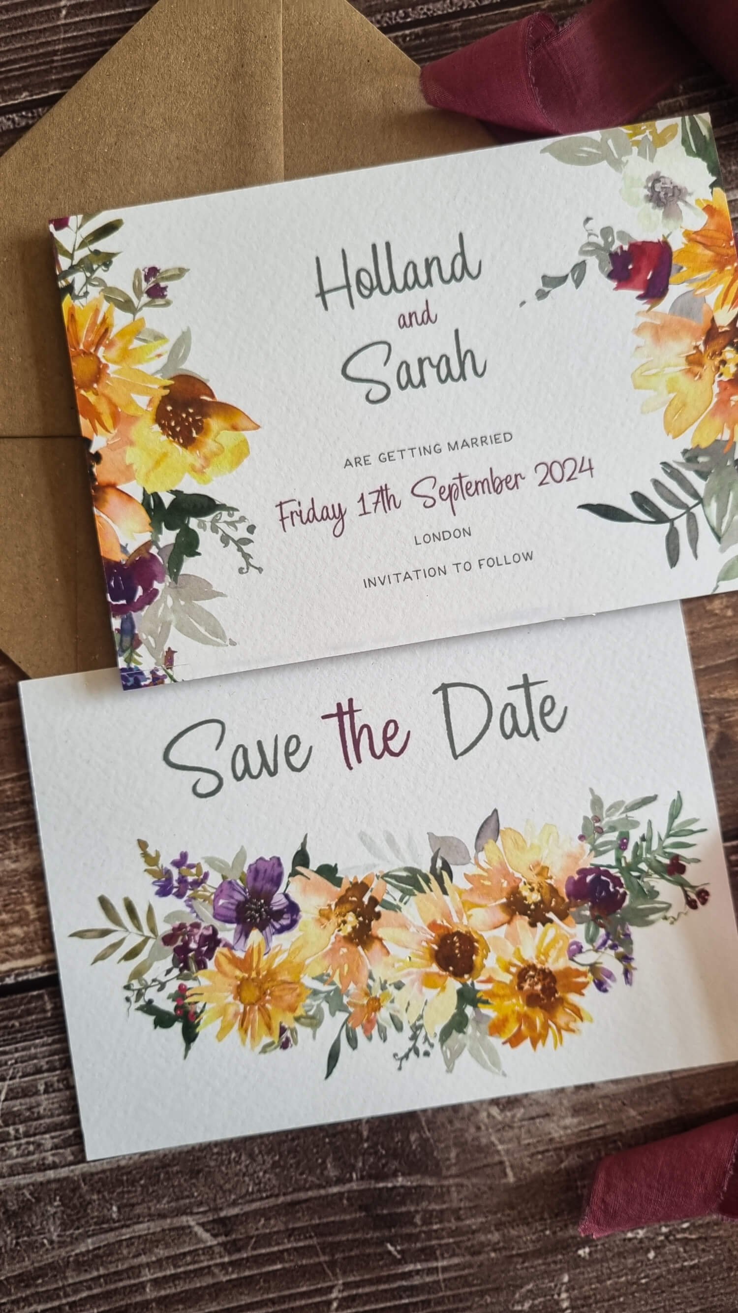 Sunflower Field save the dates