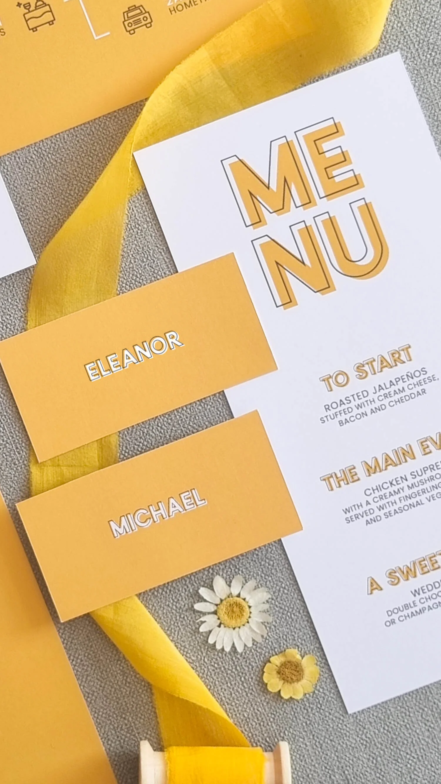 Colour Block Wedding Invitations — Hawthorne and Ivory