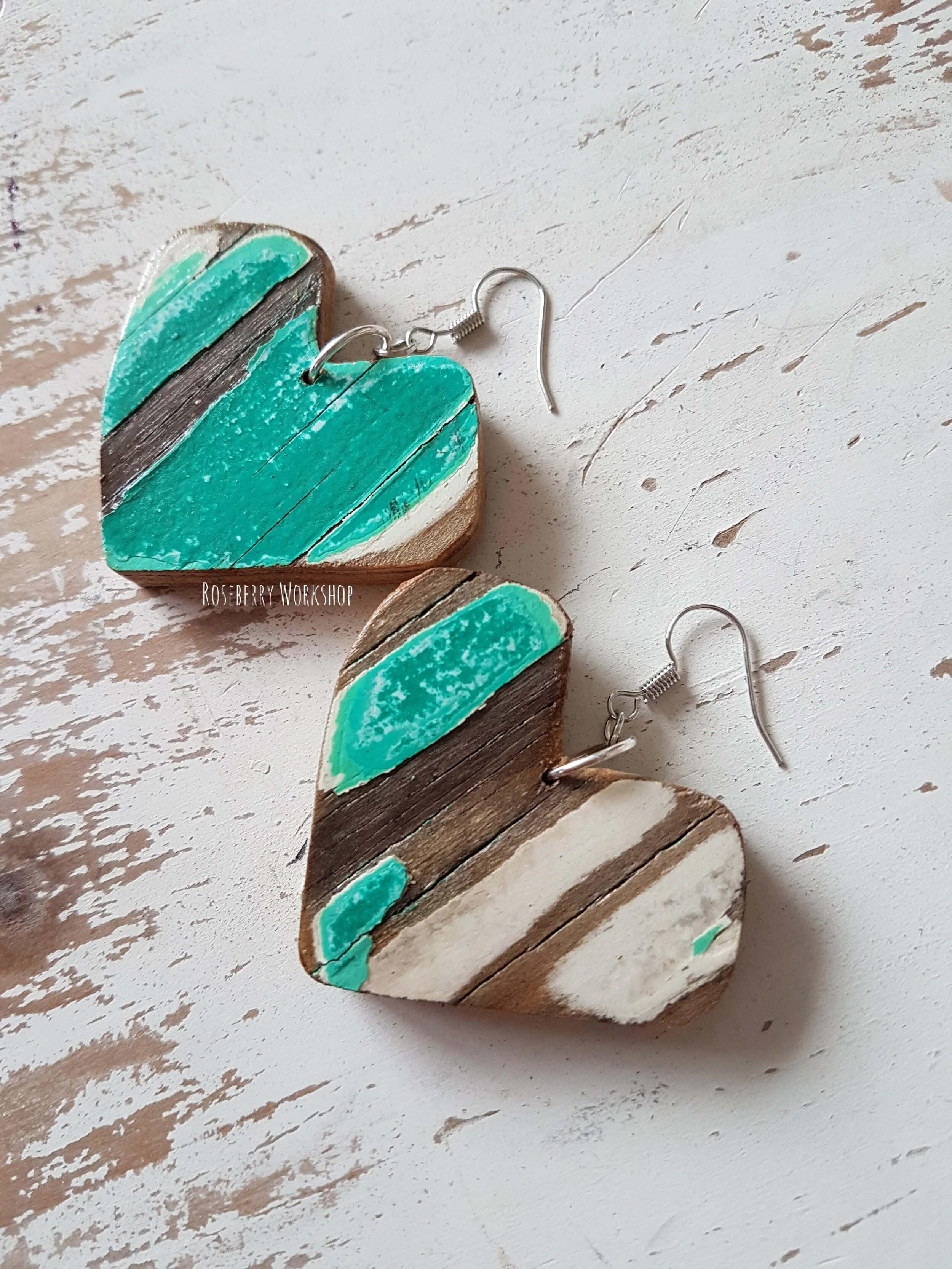 Shabby Heart Earrings