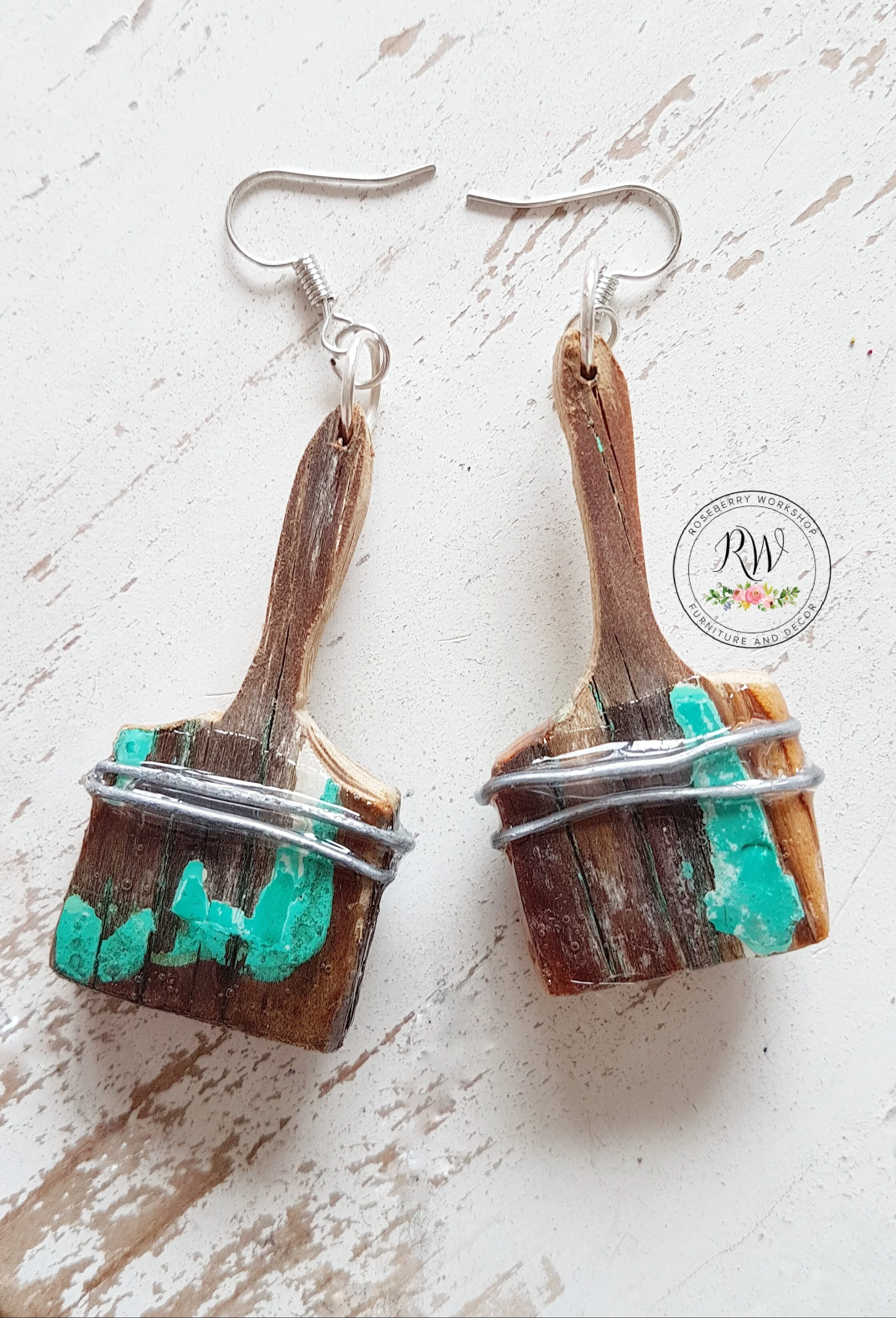 "Pop's Old Workshop" Paint Brush Earrings