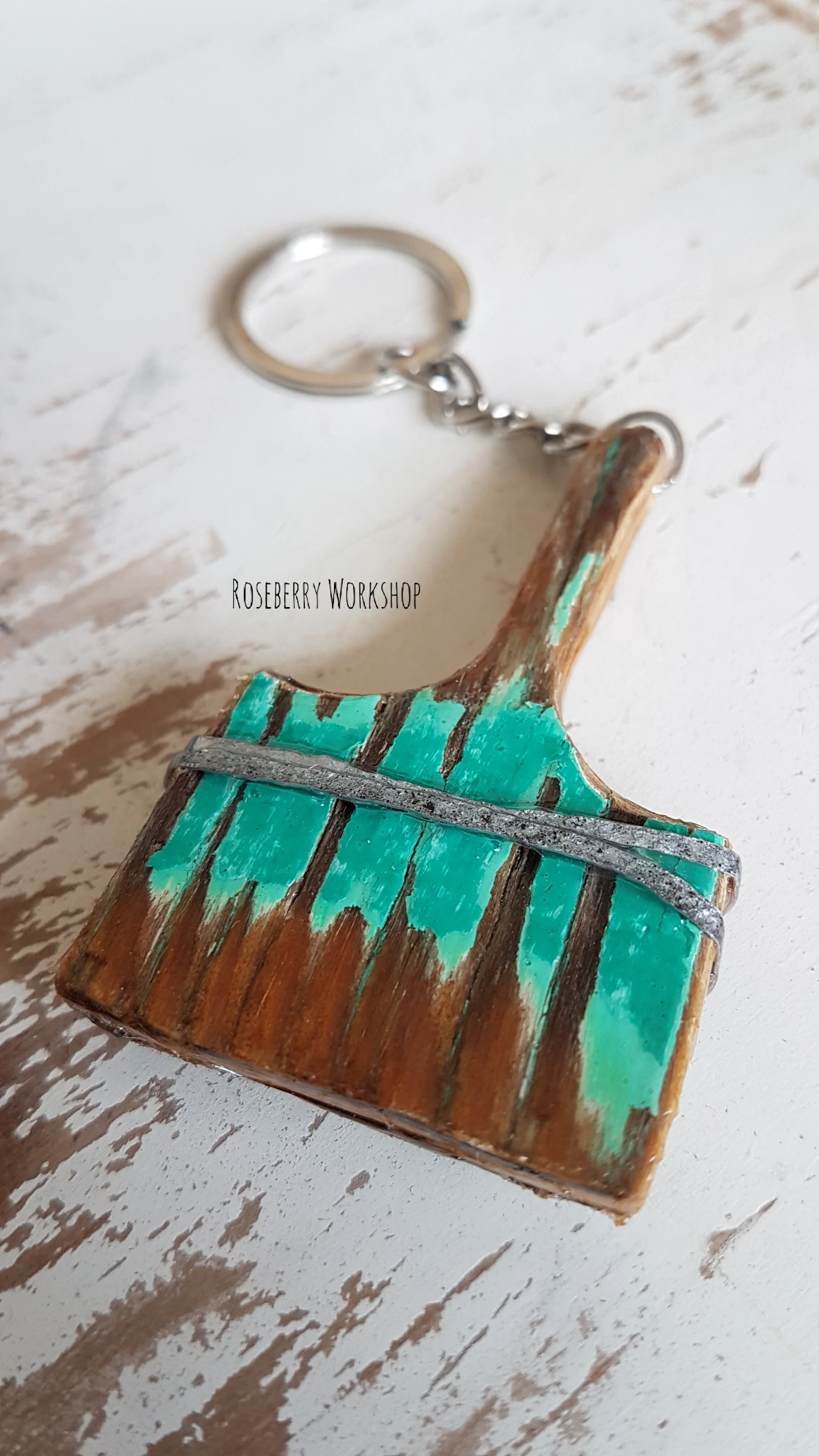 "Pop's Old Workshop" Paint Brush Key Chain no. 1