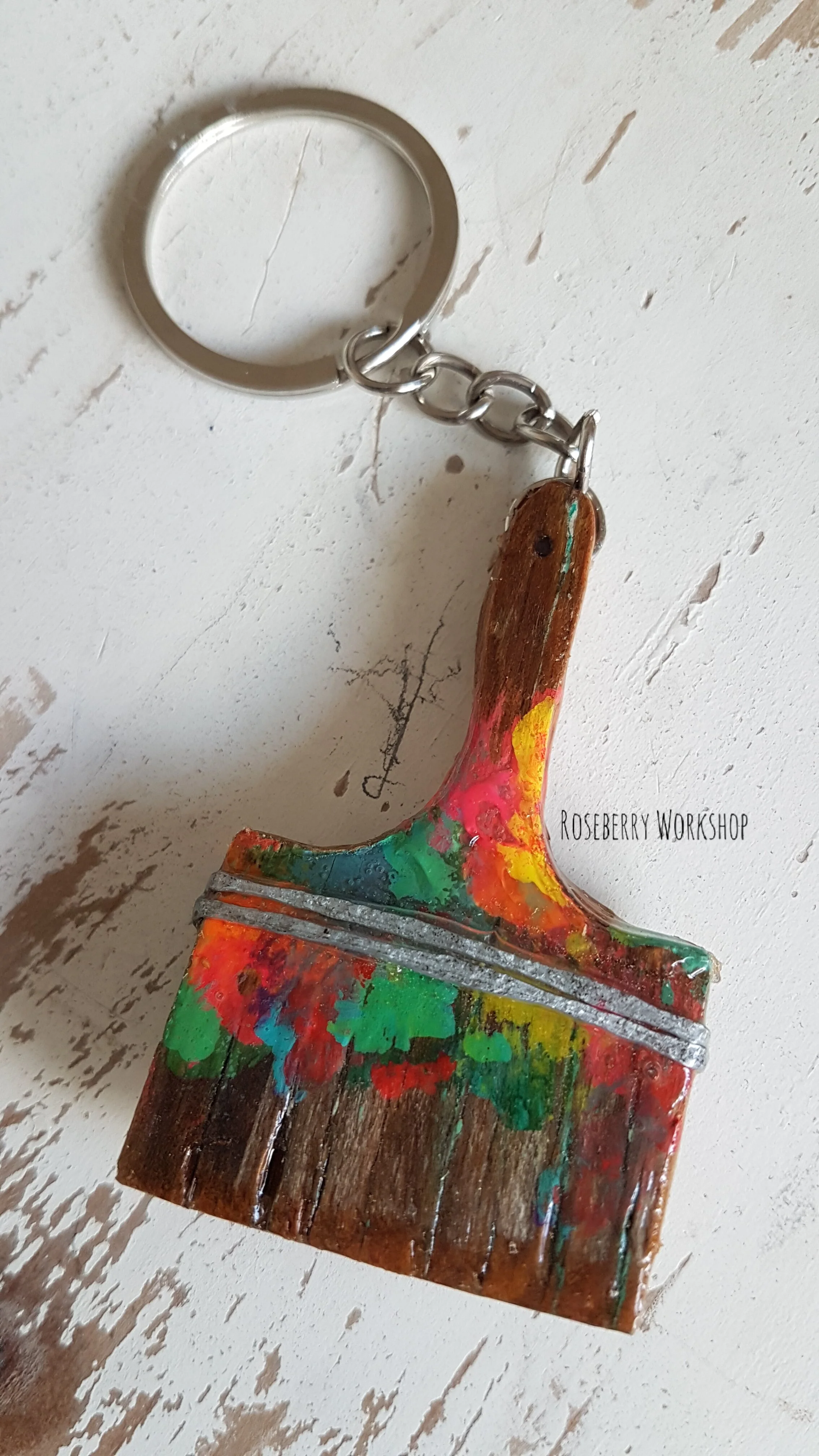 "Working Brush" Paint Brush Key Chain No.1
