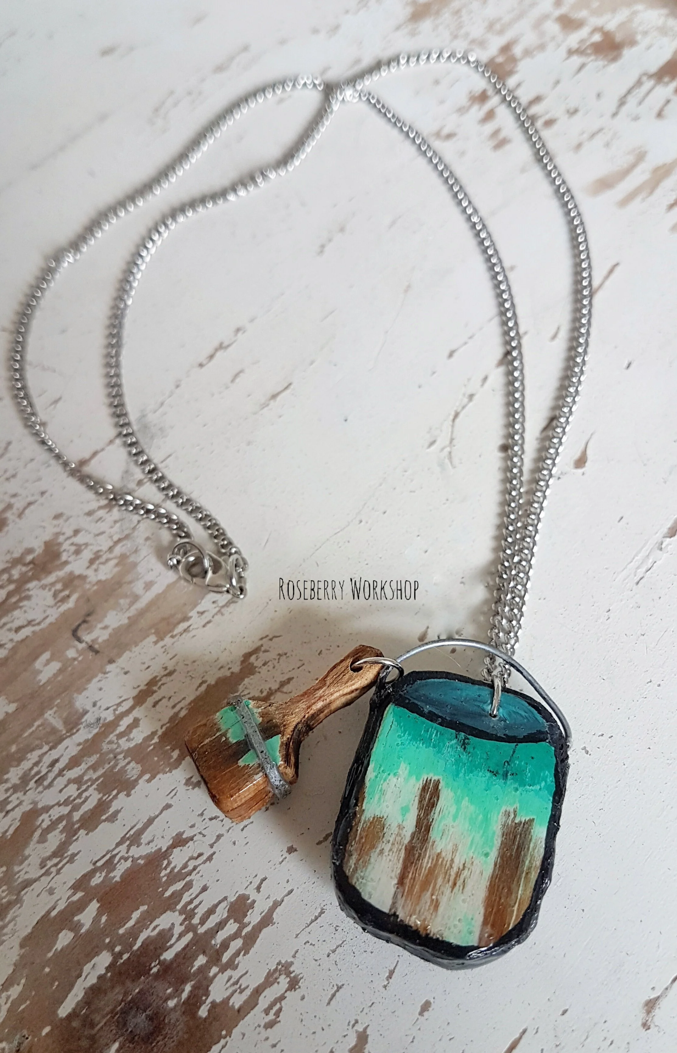 "Sloppy Painter" Bucket &amp; Brush Necklace