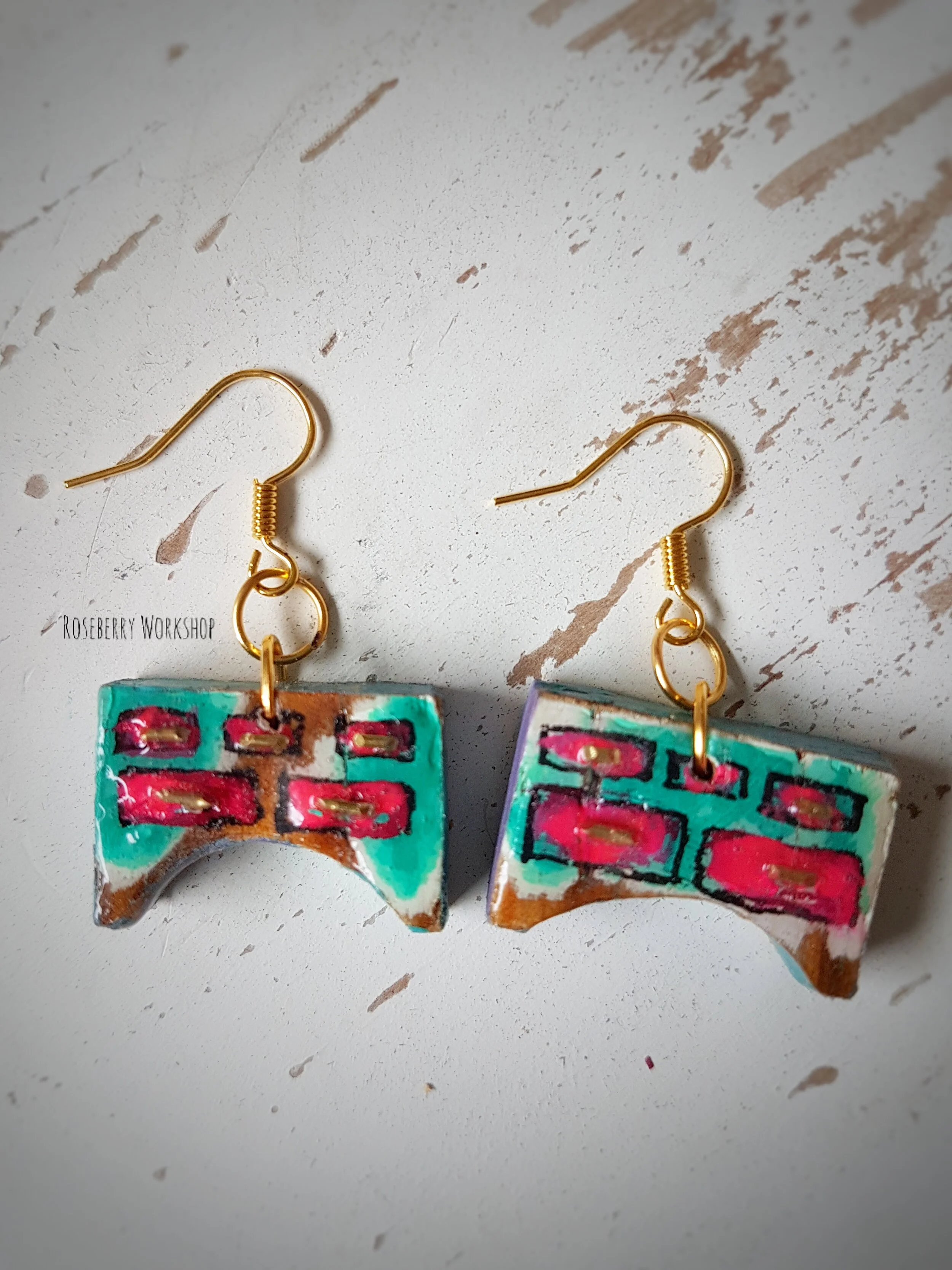 Pink &amp; Green Buffet Earrings