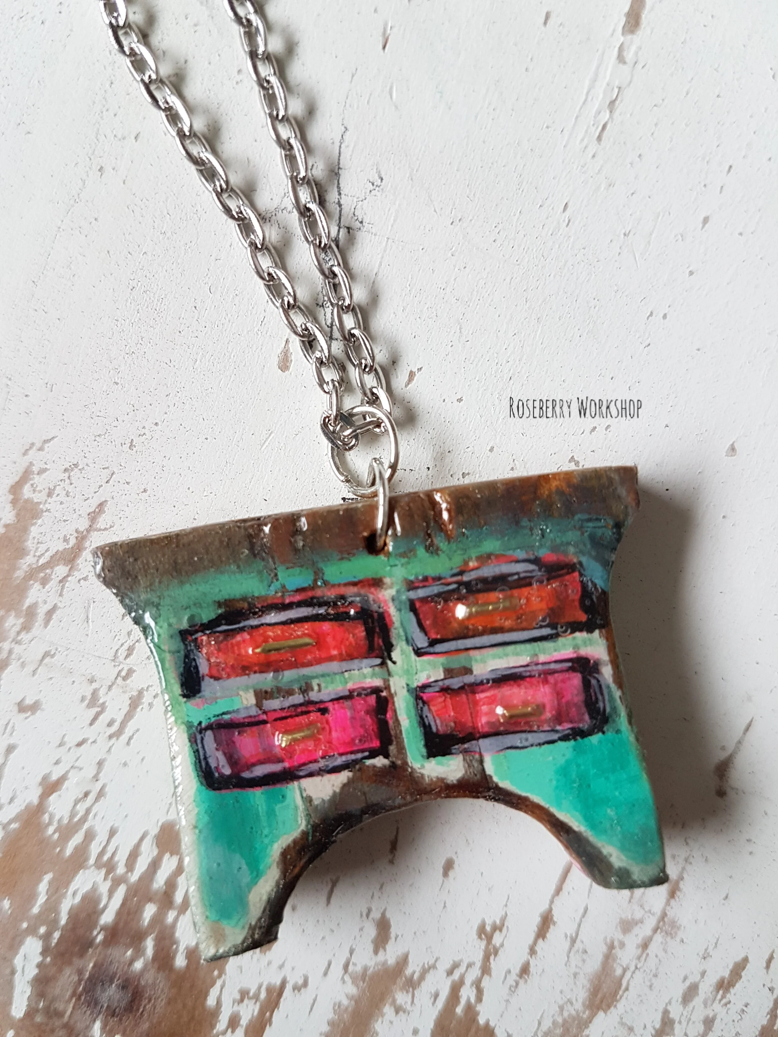 "Cherry &amp; Turquoise" Buffet Necklace