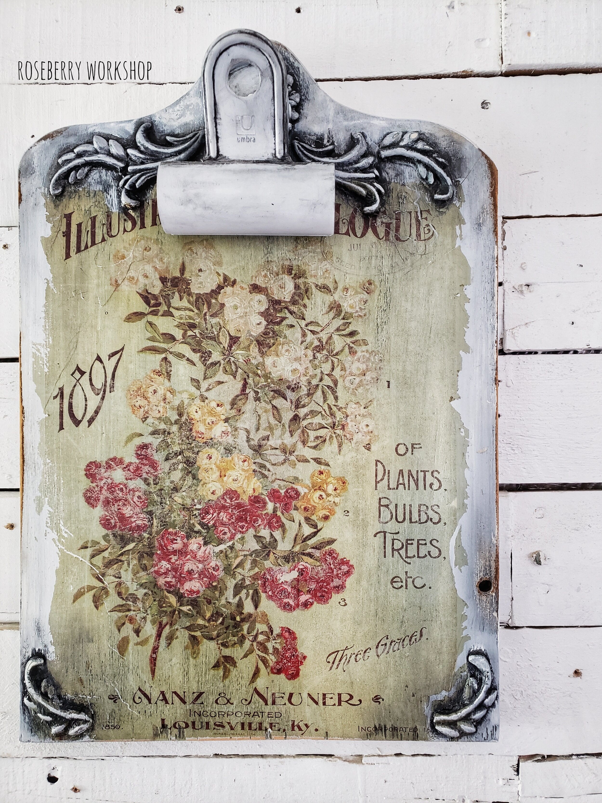 Vintage Flower Illustrations Clipboard