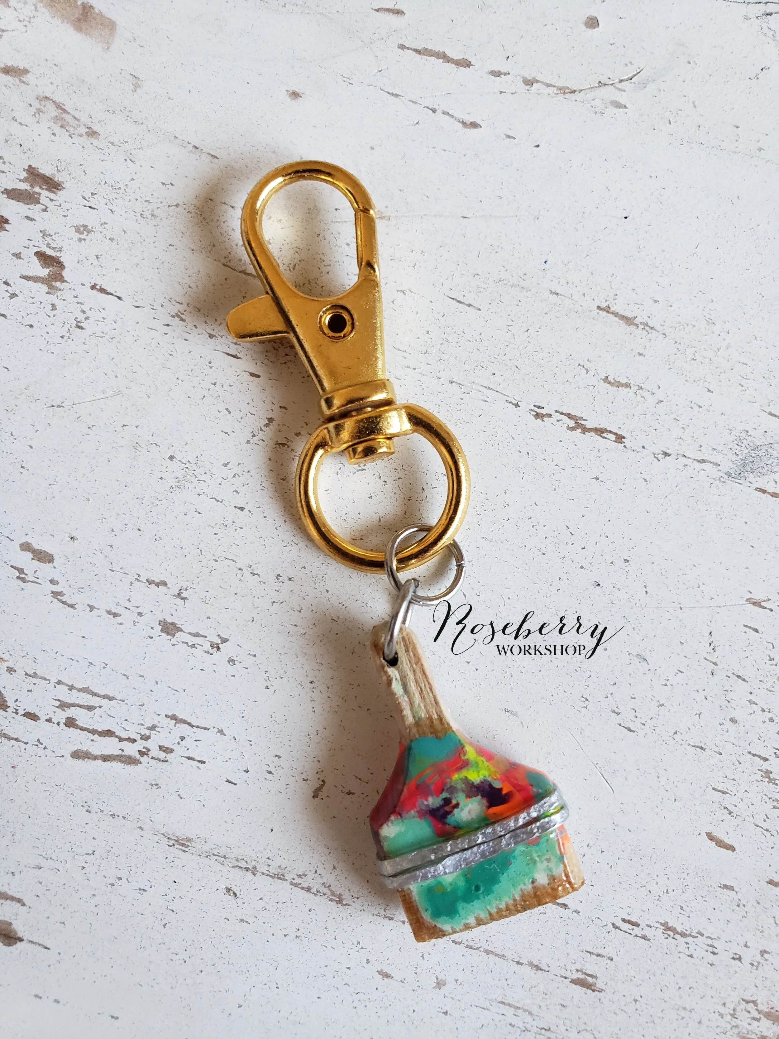 "Working Brush" Small Key Charm