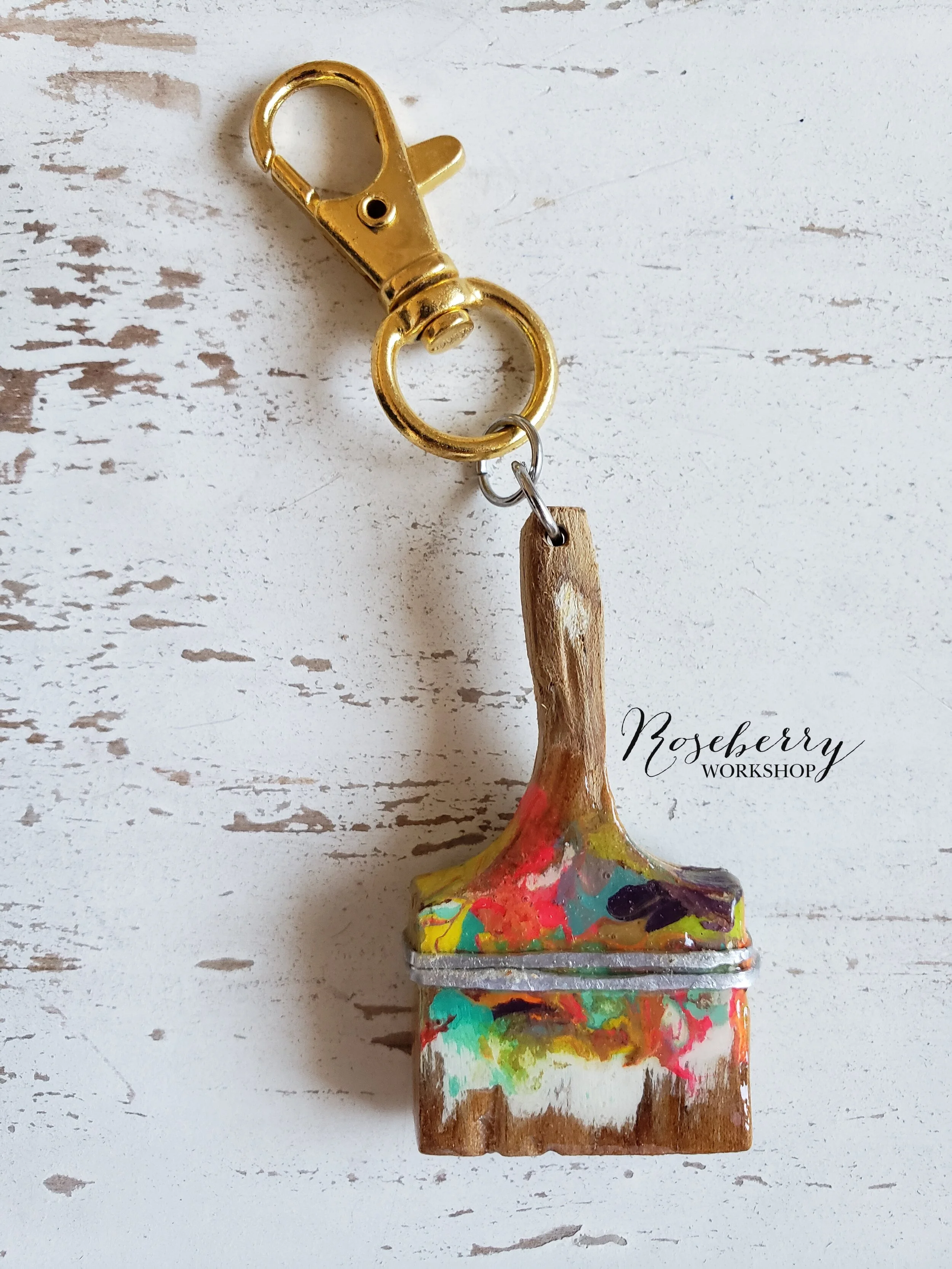 "Working Brush" Medium Key Charm