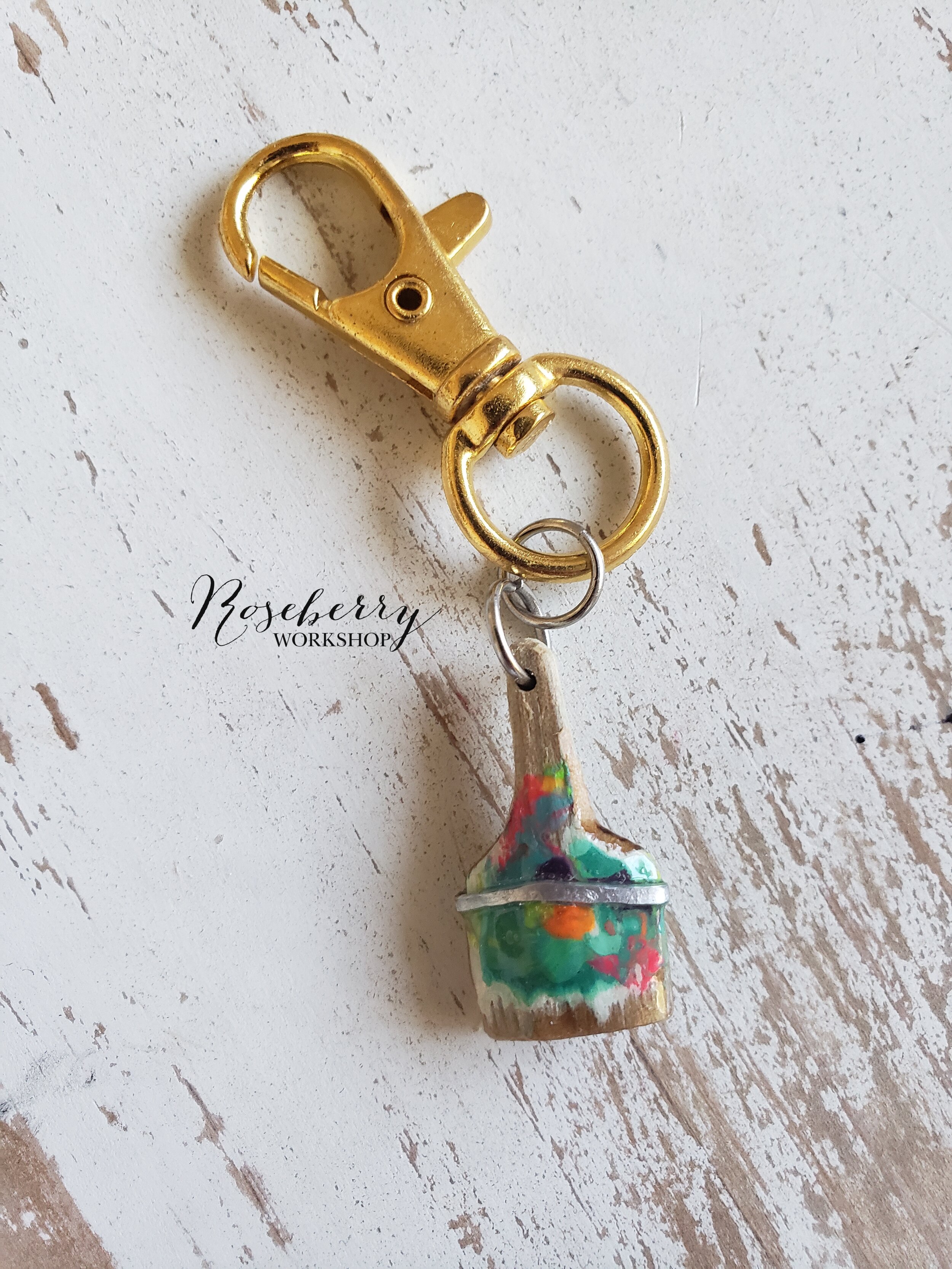 "Working Brush" Mini Key Charm