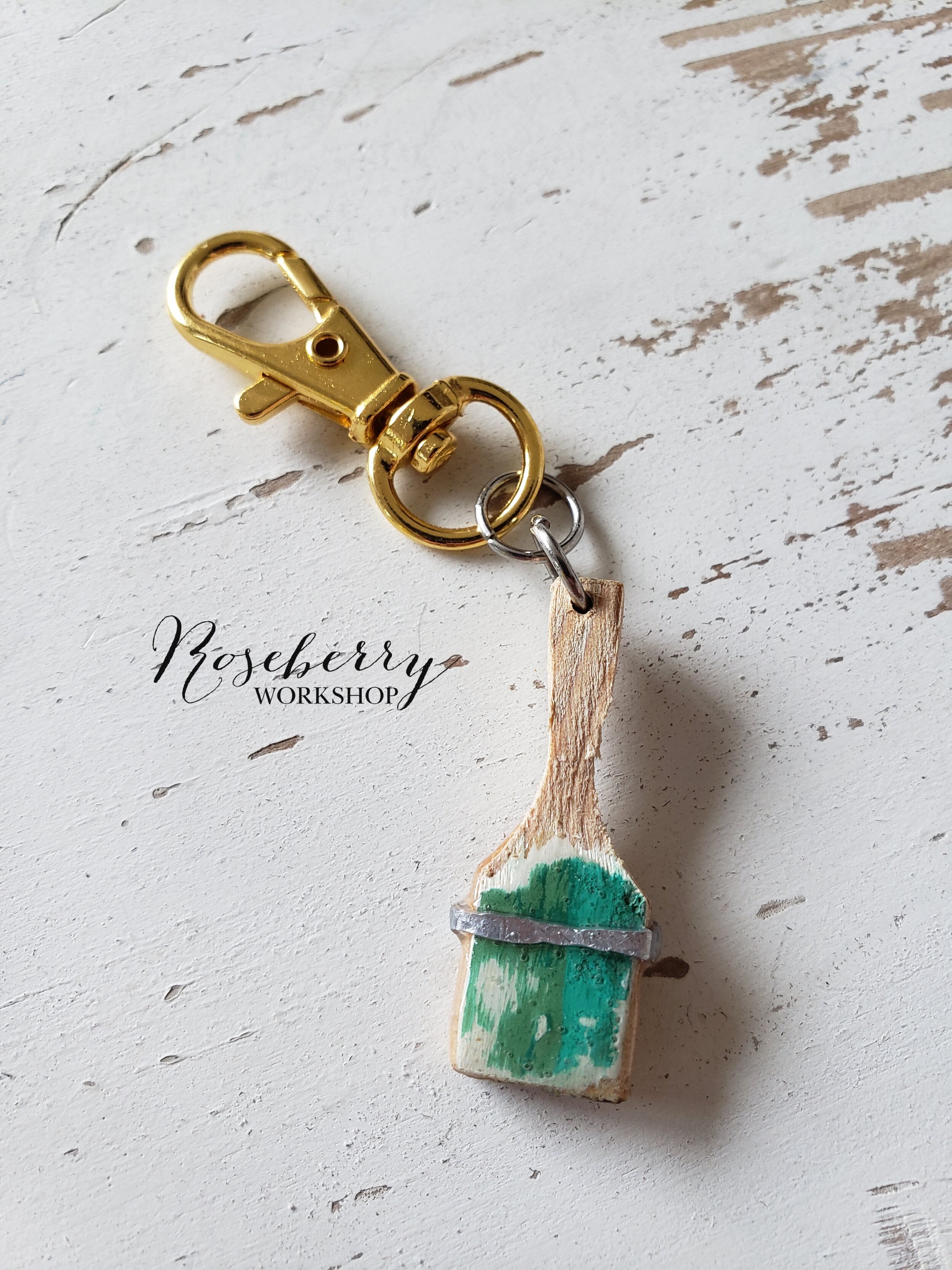 "Pop's Old Workshop" MINI Turquoise Key Charm