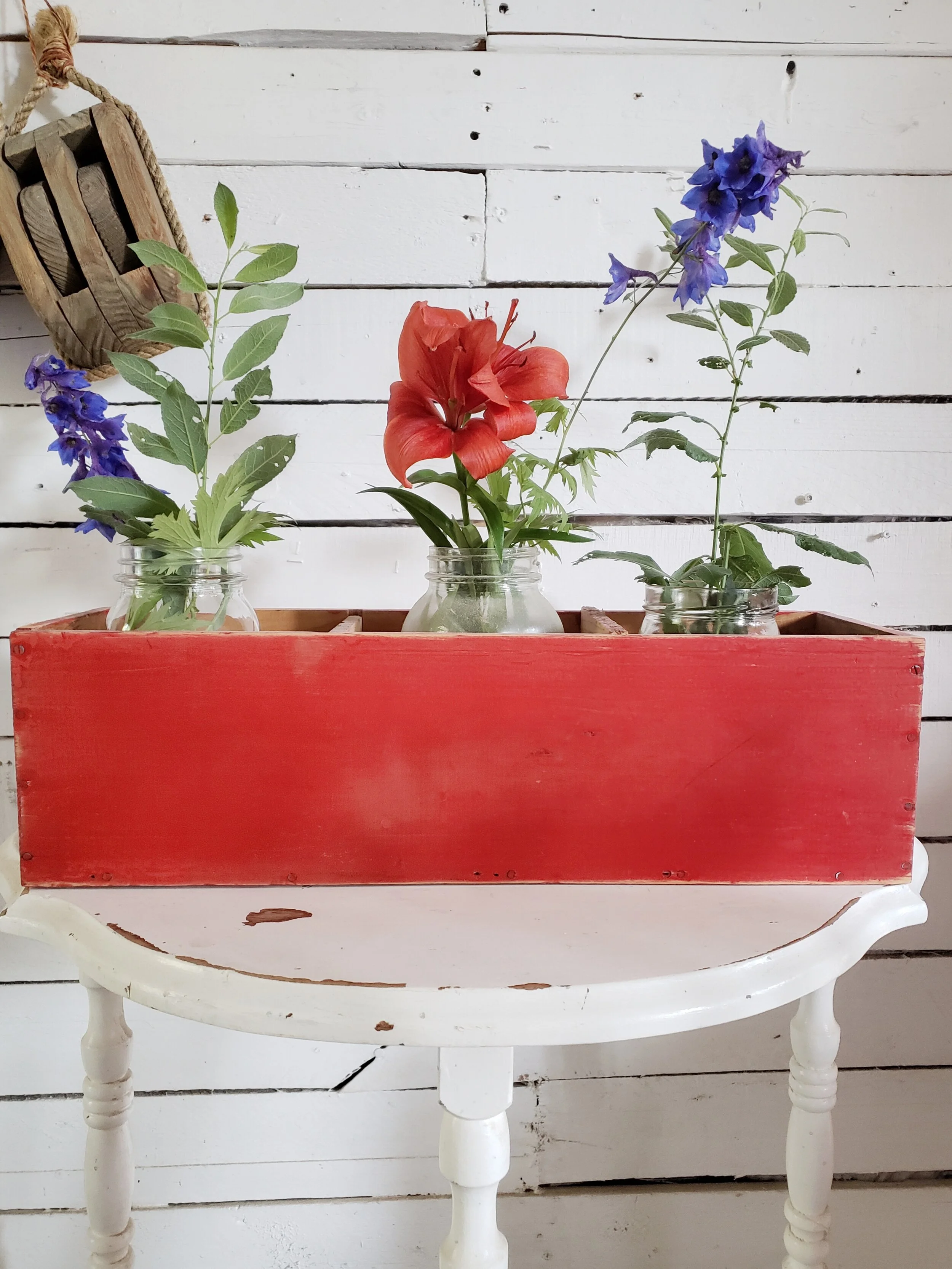 Rustic Red Wooden Box