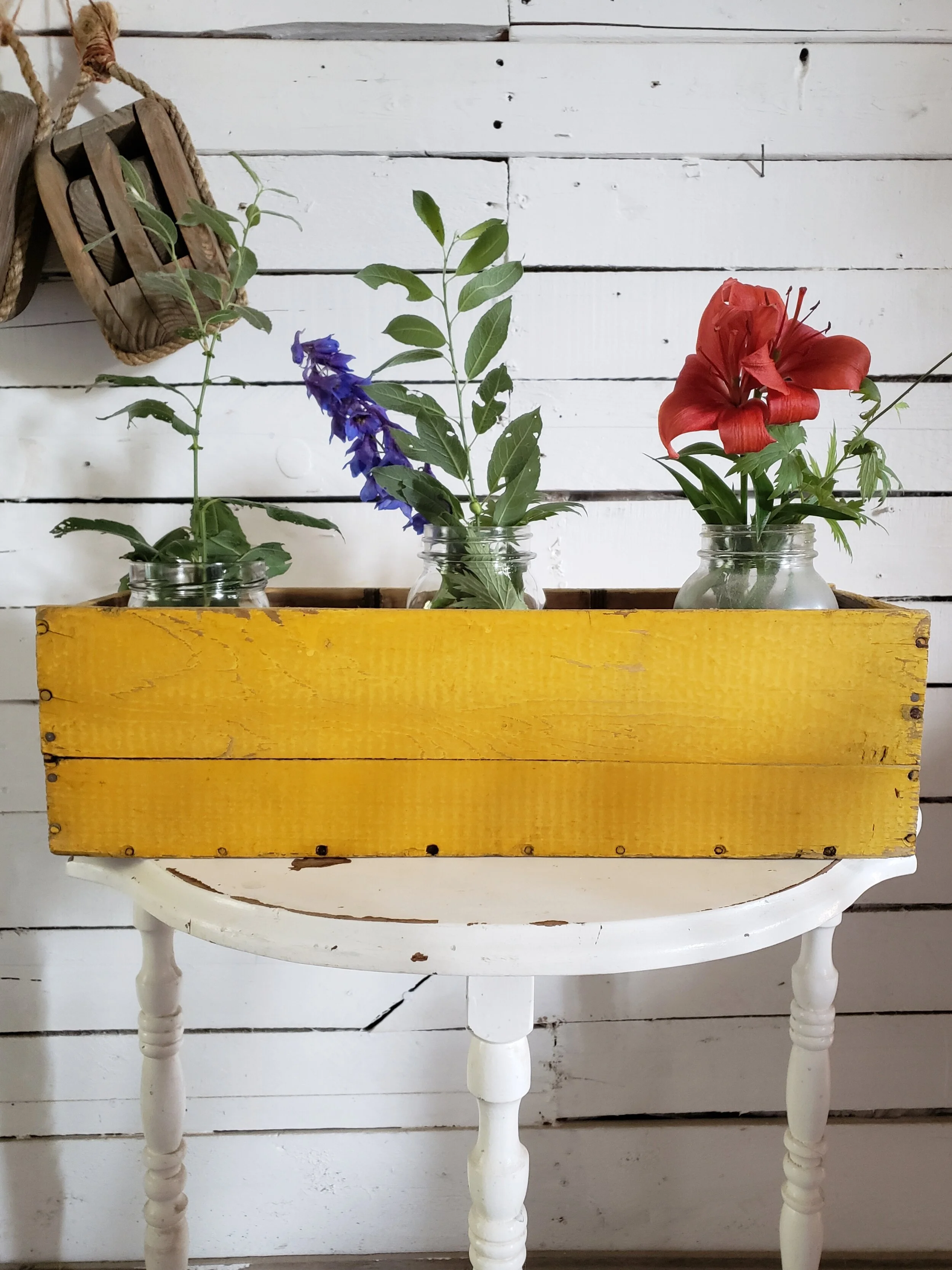 Rustic Sunflower Yellow Wooden Box