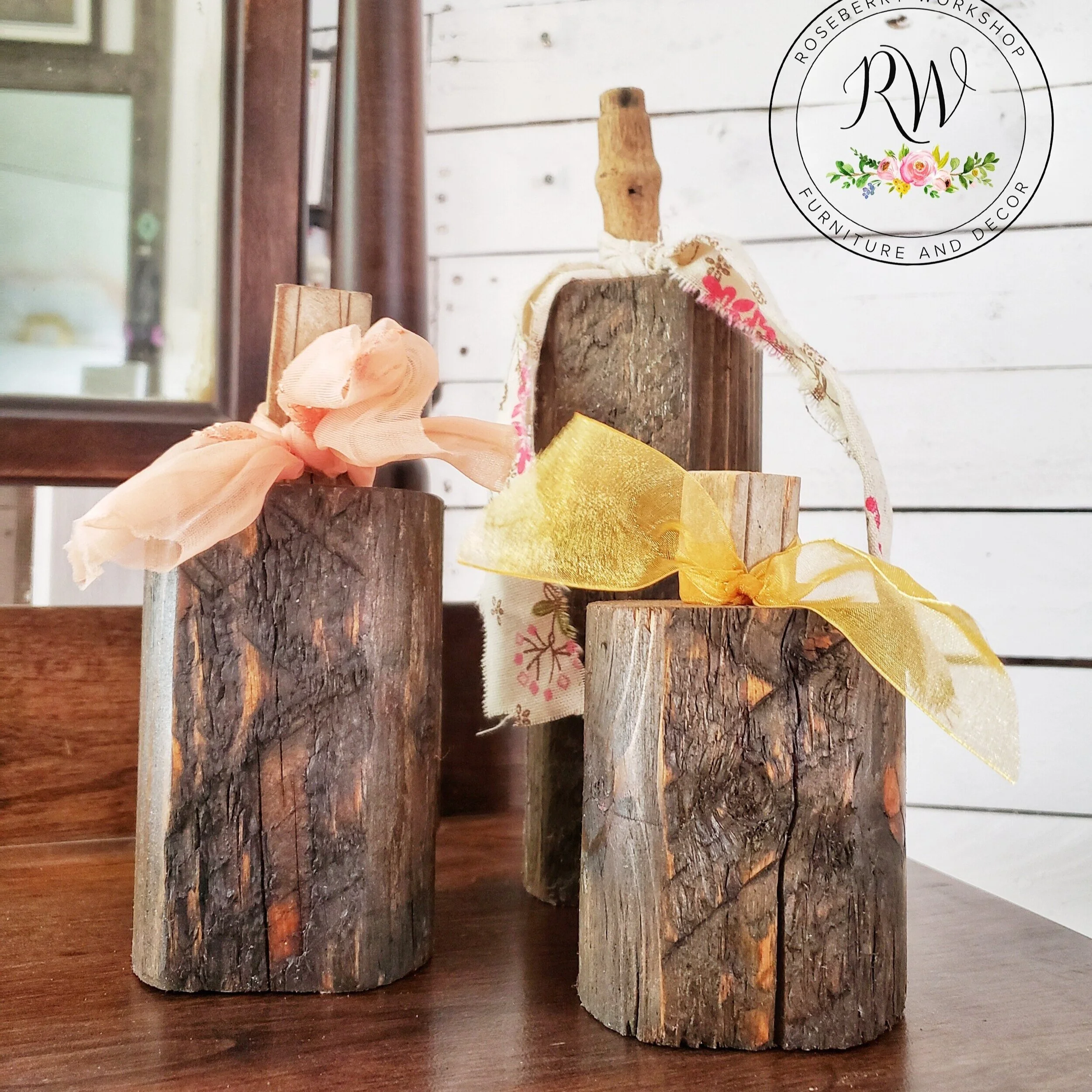 3pc Walnut Pumpkin Set