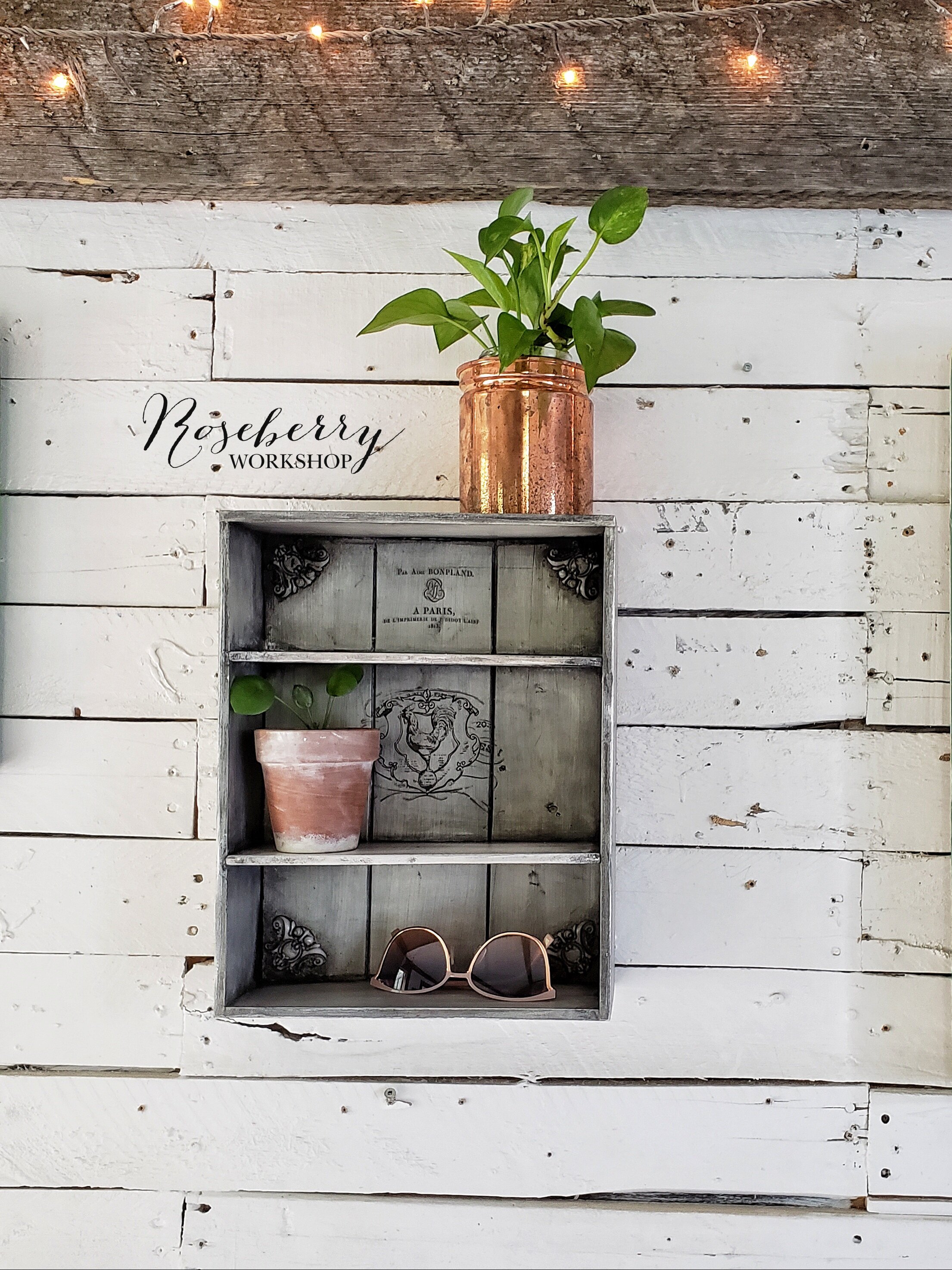 French Rooster Themed Wall Shelf