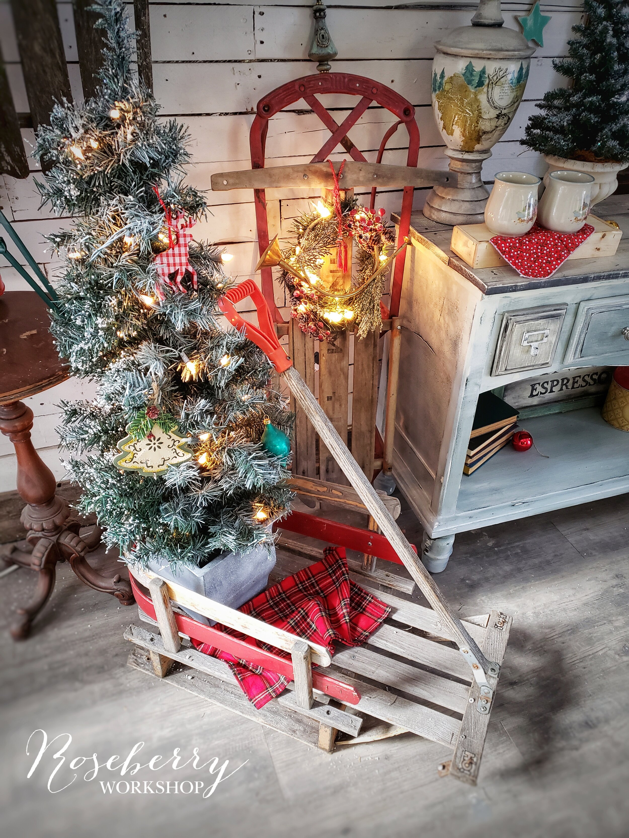 Vintage Decorative Wooden Sleigh