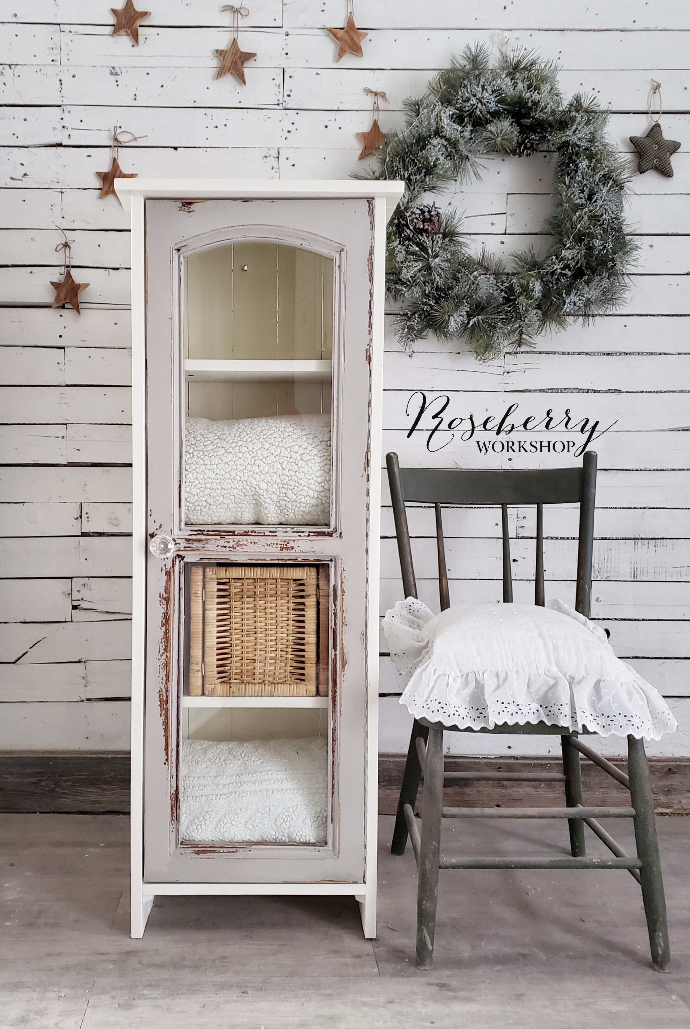 "Fresh Air" Chippy Cottage Cabinet (Mindy)