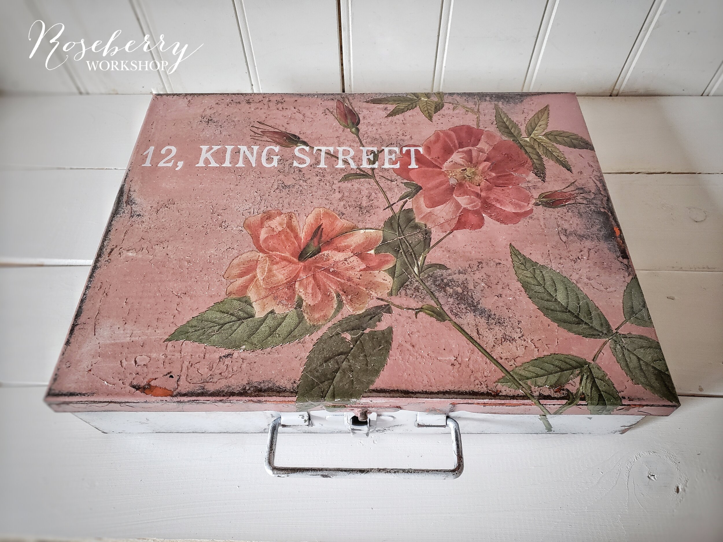 Vintage "Rose" Metal Keepsake Box