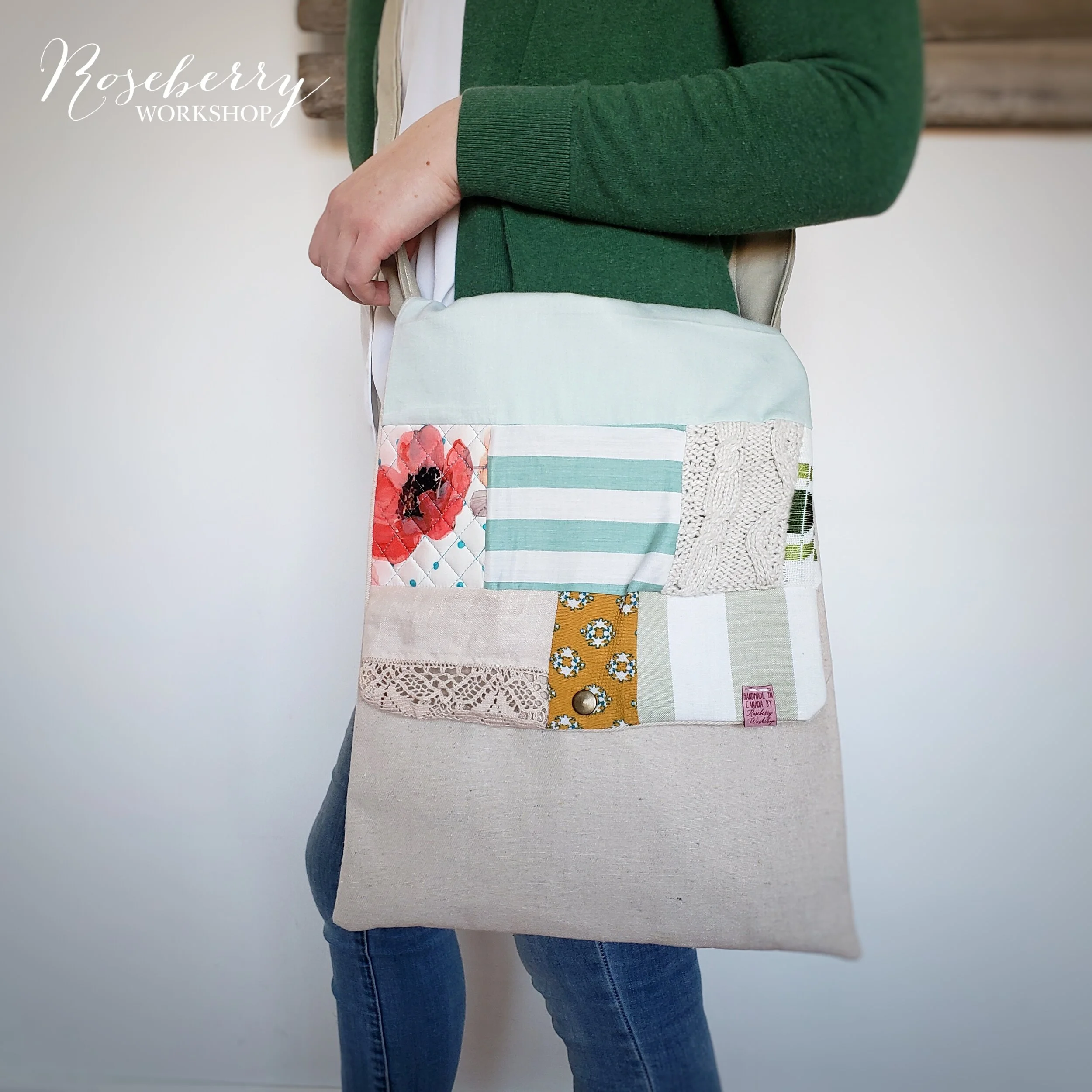 Messenger Bag with Patchworks Flap + Snap