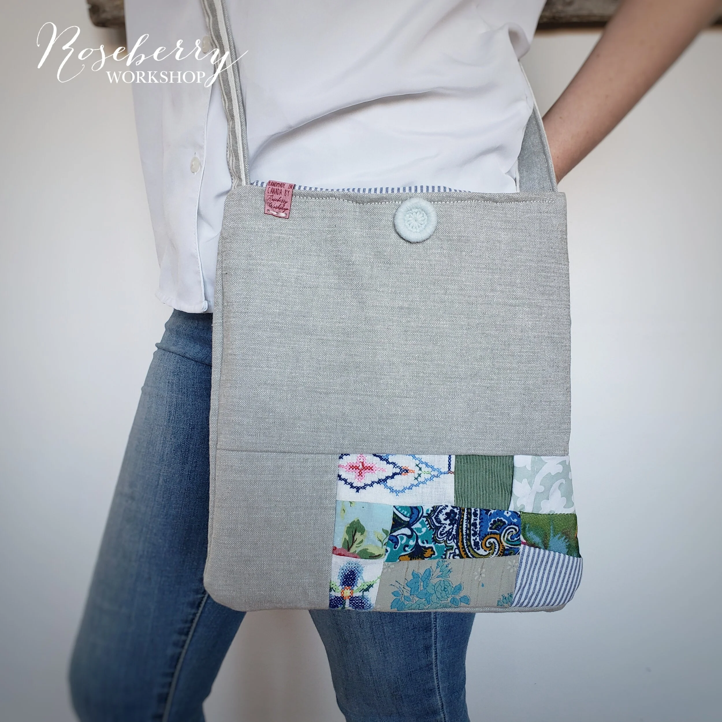 Crossbody Bag Grey + Corner Patchworks