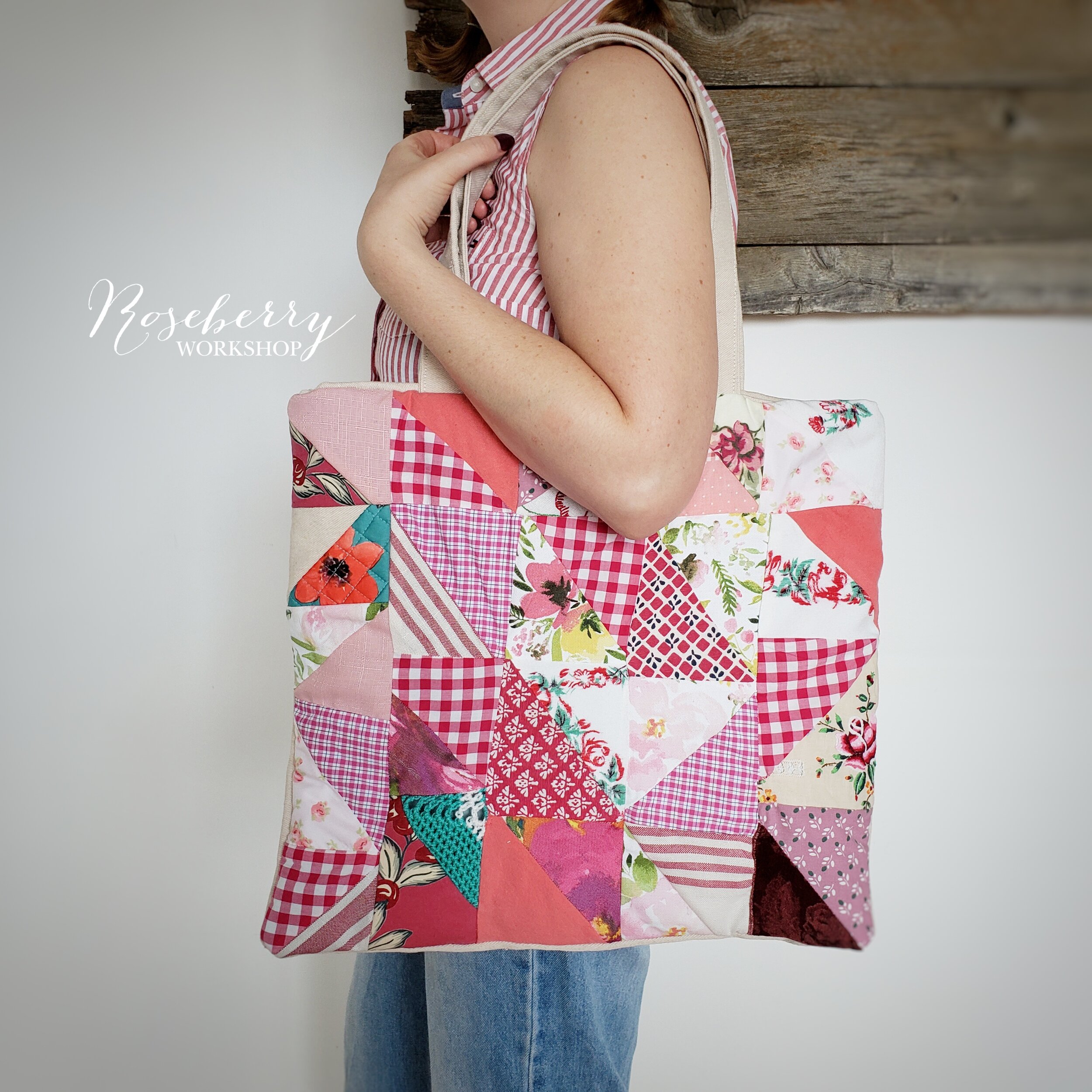 Pink Quilted Market Tote