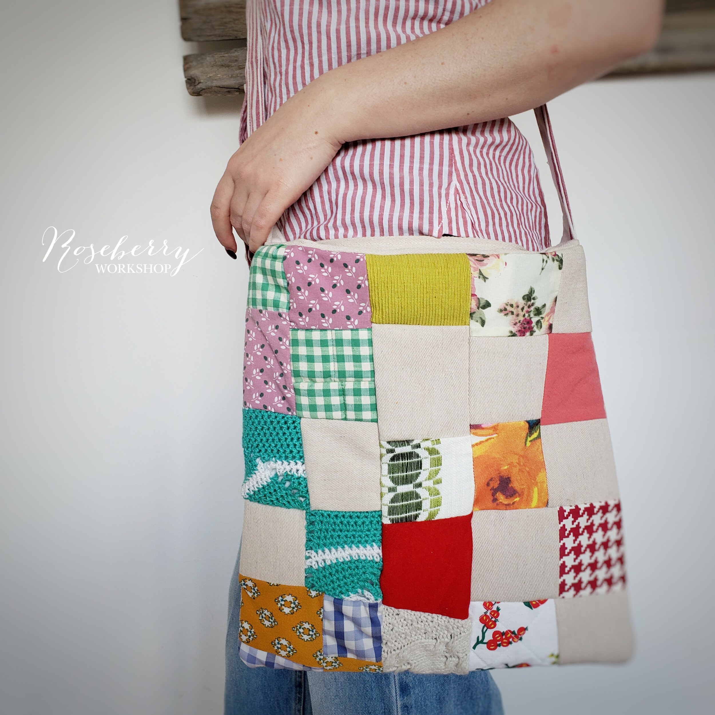 Multicolor Square Patchworks Crossbody Bag