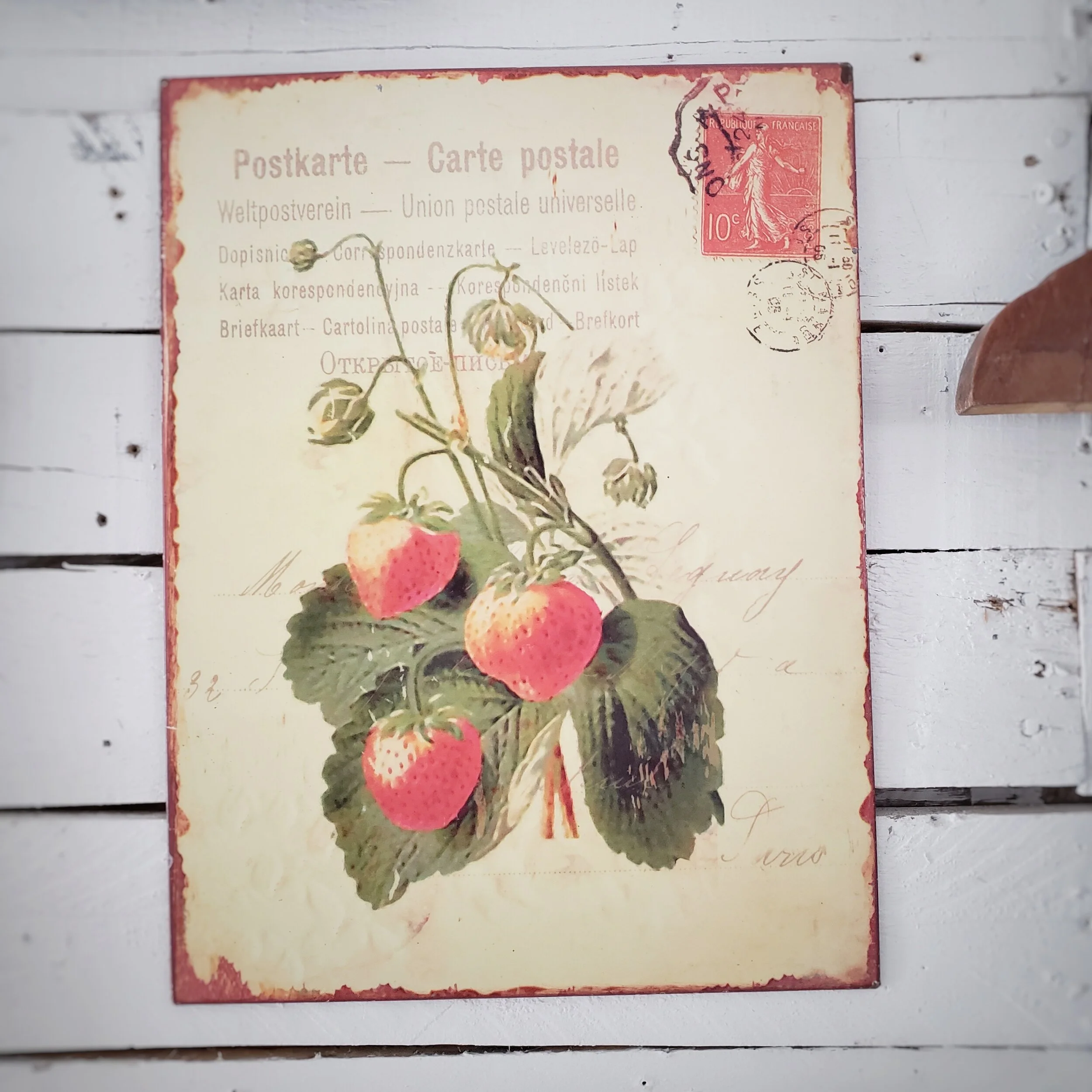Vintage Style Metal Strawberry Sign