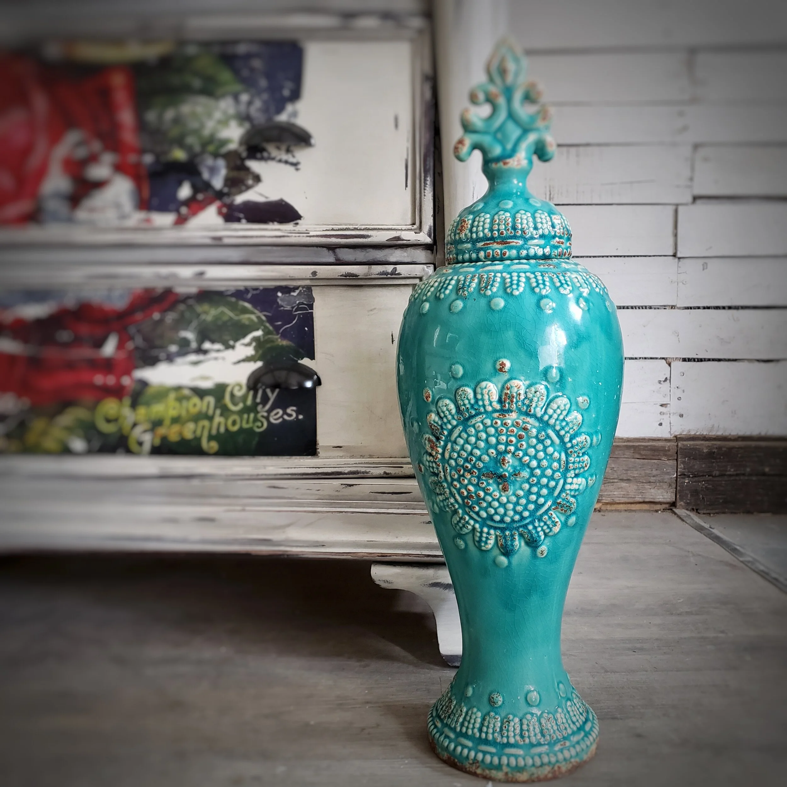 Turquoise Decor Jar 