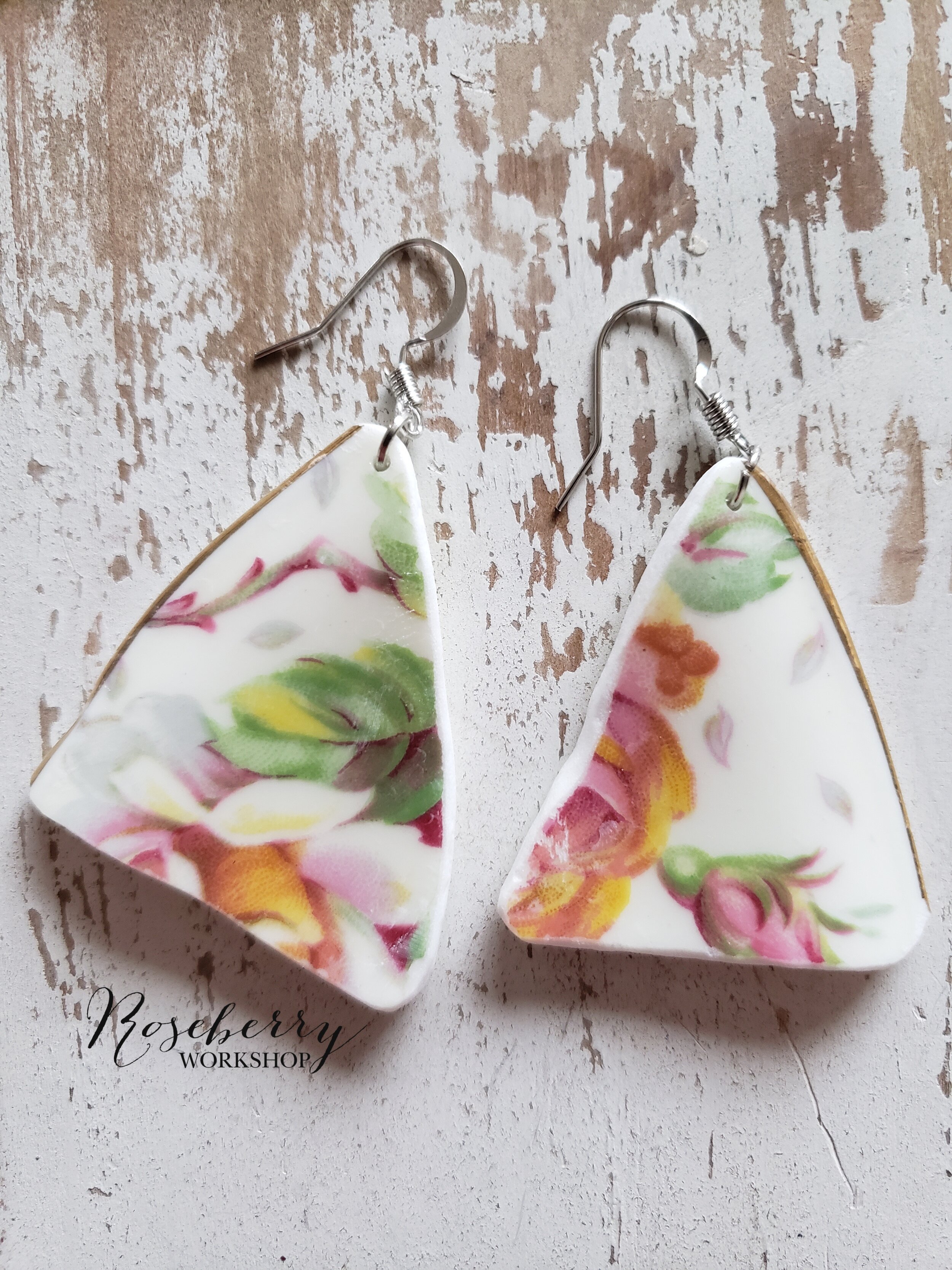 Vintage Blush Rose Earrings No.2