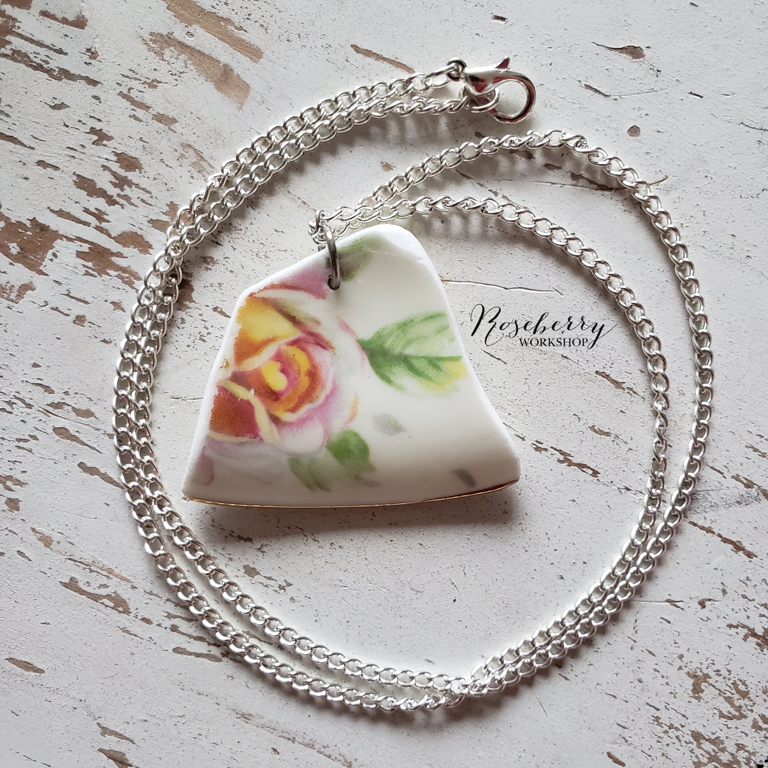 Vintage Blush Rose Necklace No.2