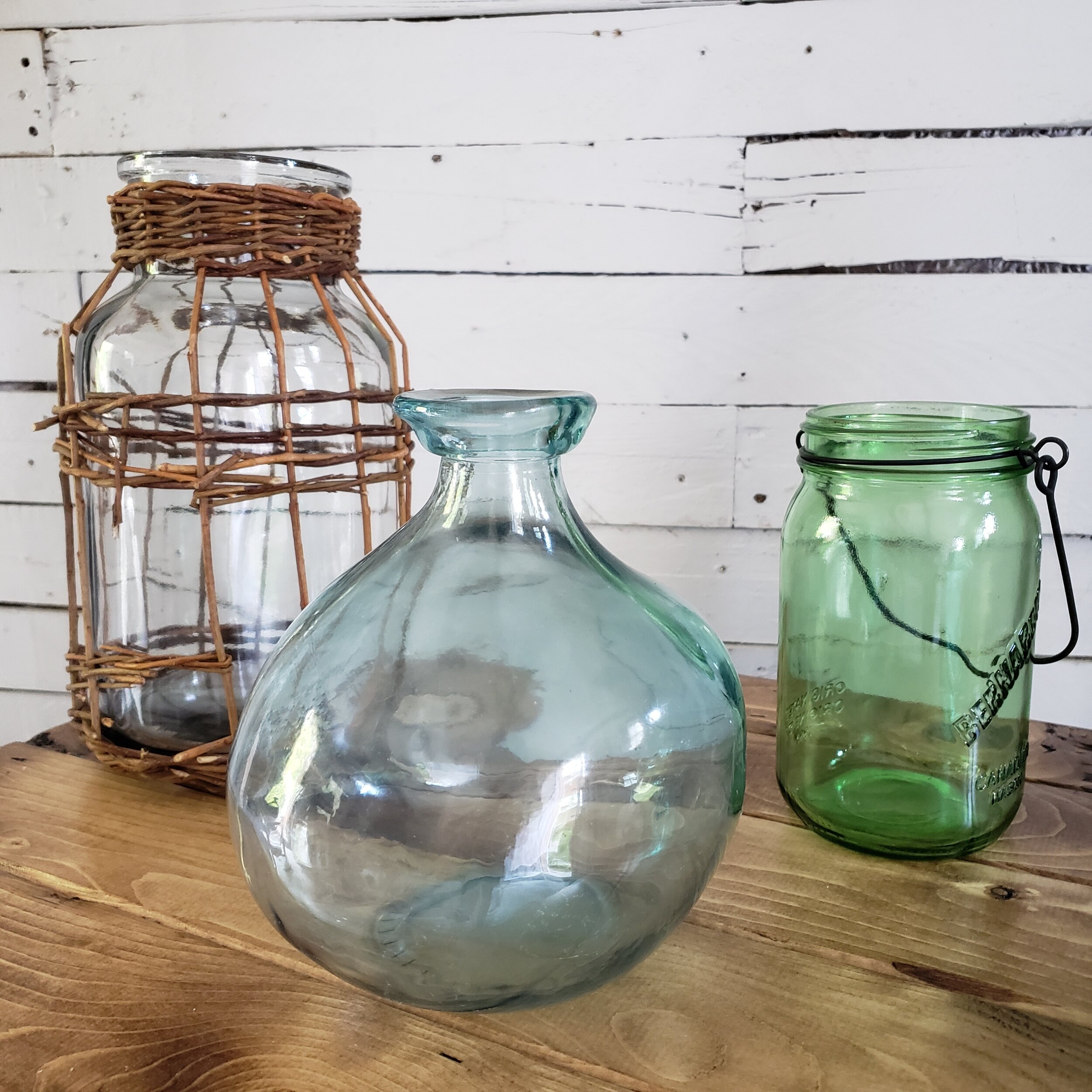 3pc Set "Sea Glass" Jars