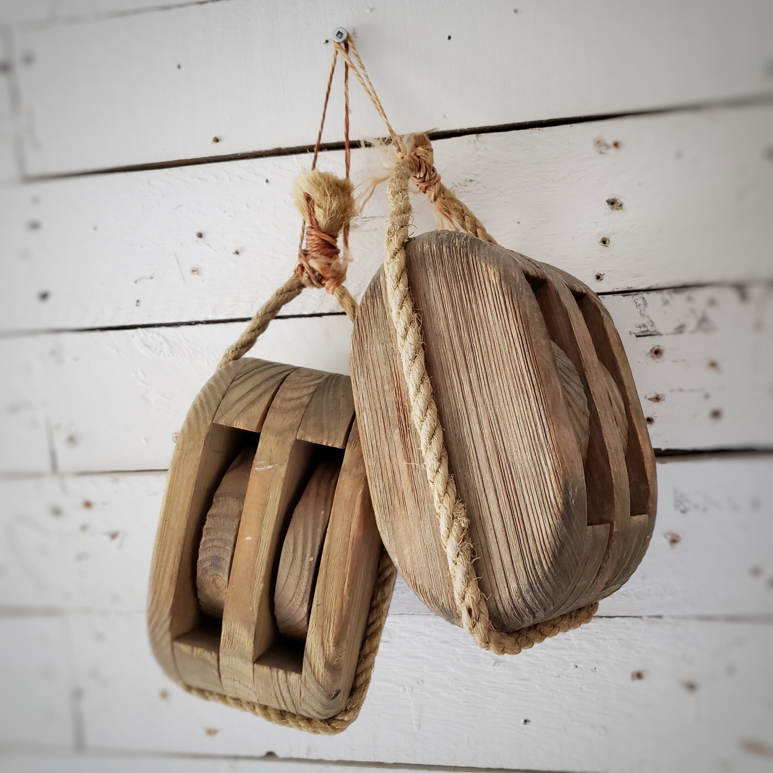 Decorative Wooden Pulley Set