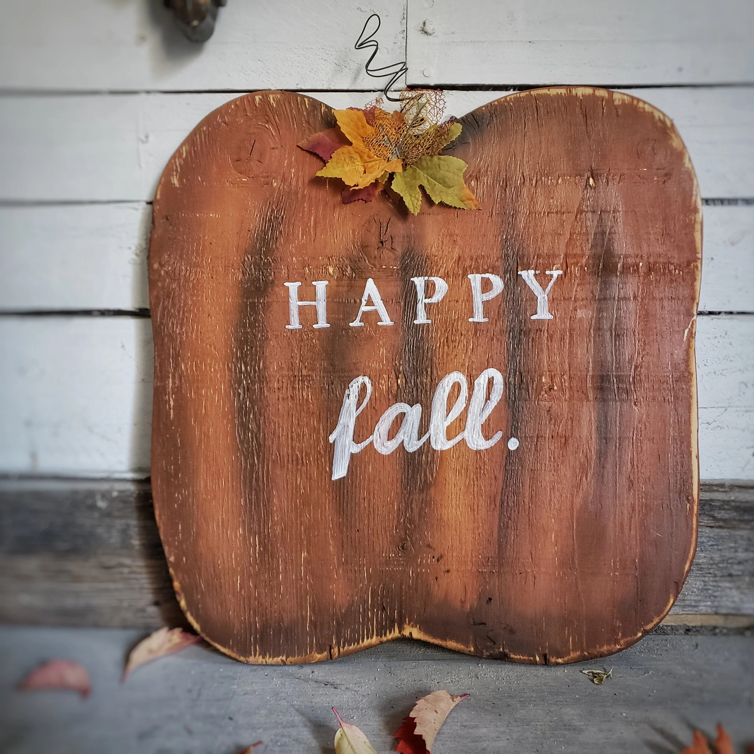  "Happy Fall" Porch Pumpkin