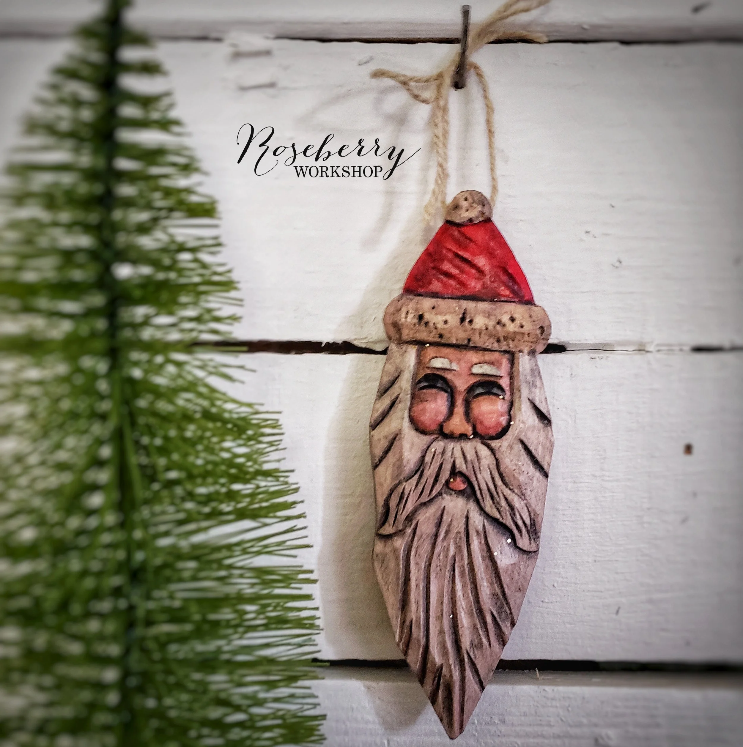 Wooden Santa Ornament