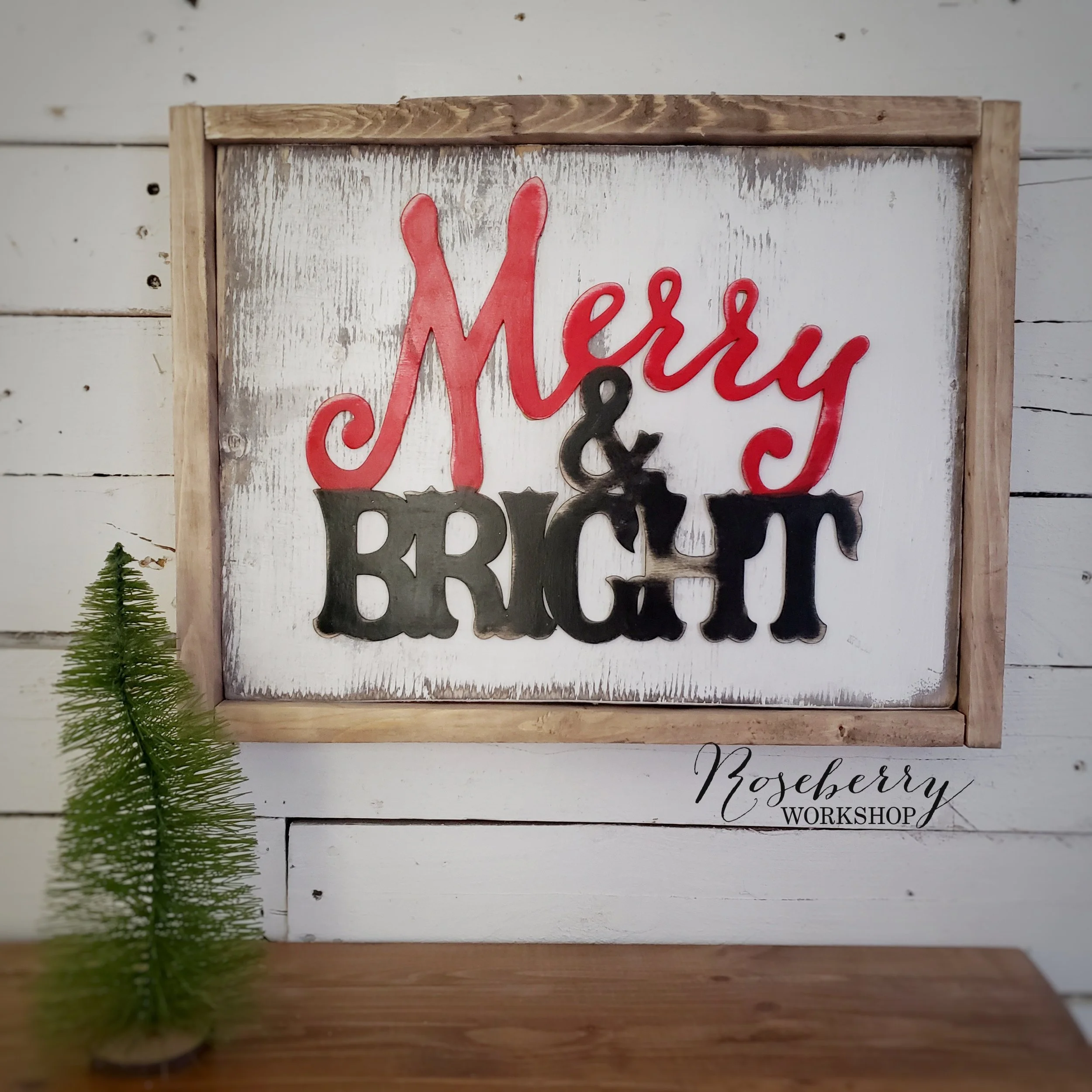 "Merry &amp; Bright" Sign