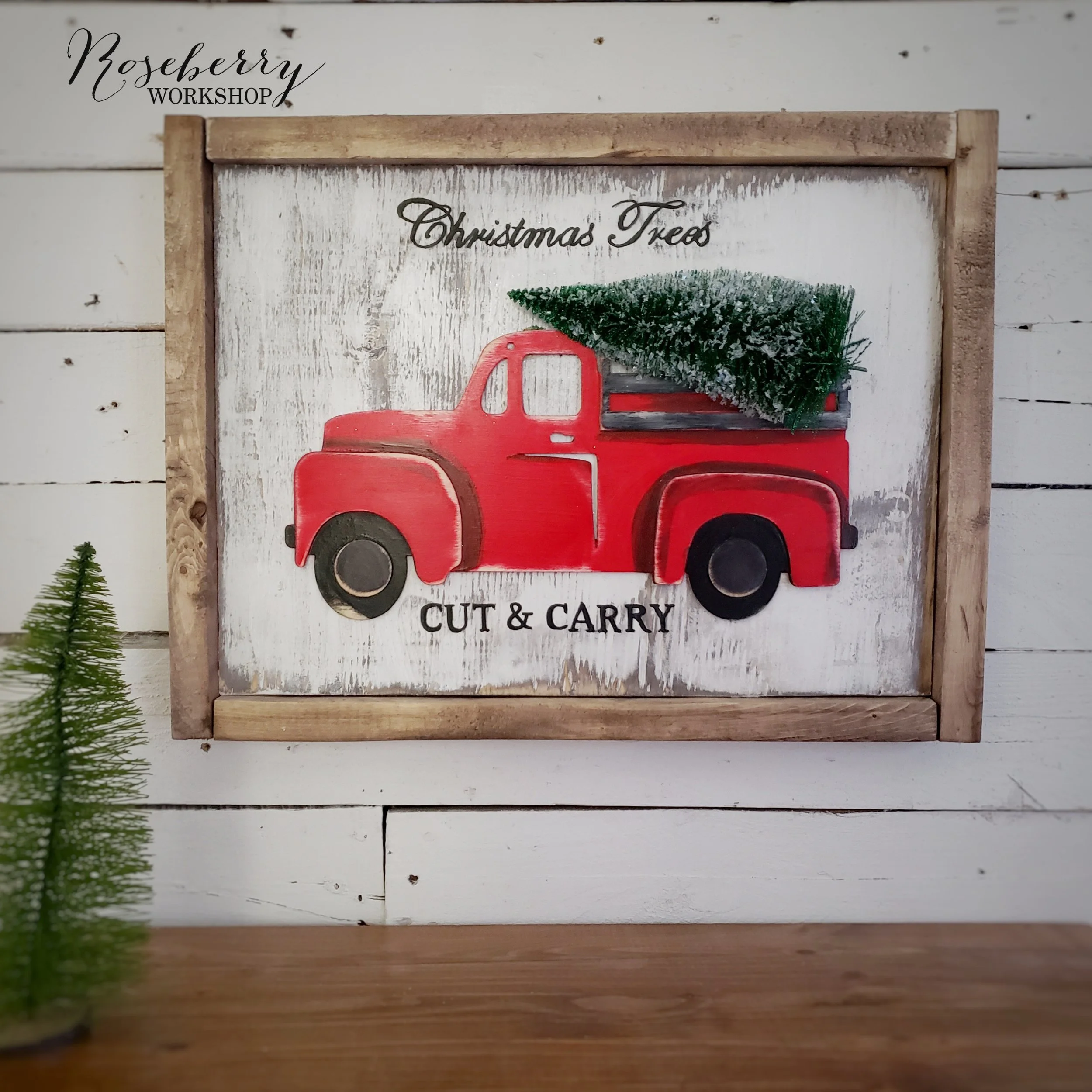 "Christmas Trees" Red Truck Sign